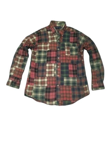 Polo Ralph Lauren × Ralph Lauren × Vintage Ralph Lauren Patchwork Plaid Flannel Shirt Size US L / EU 52-54 / 3 - 2 Thumbnail