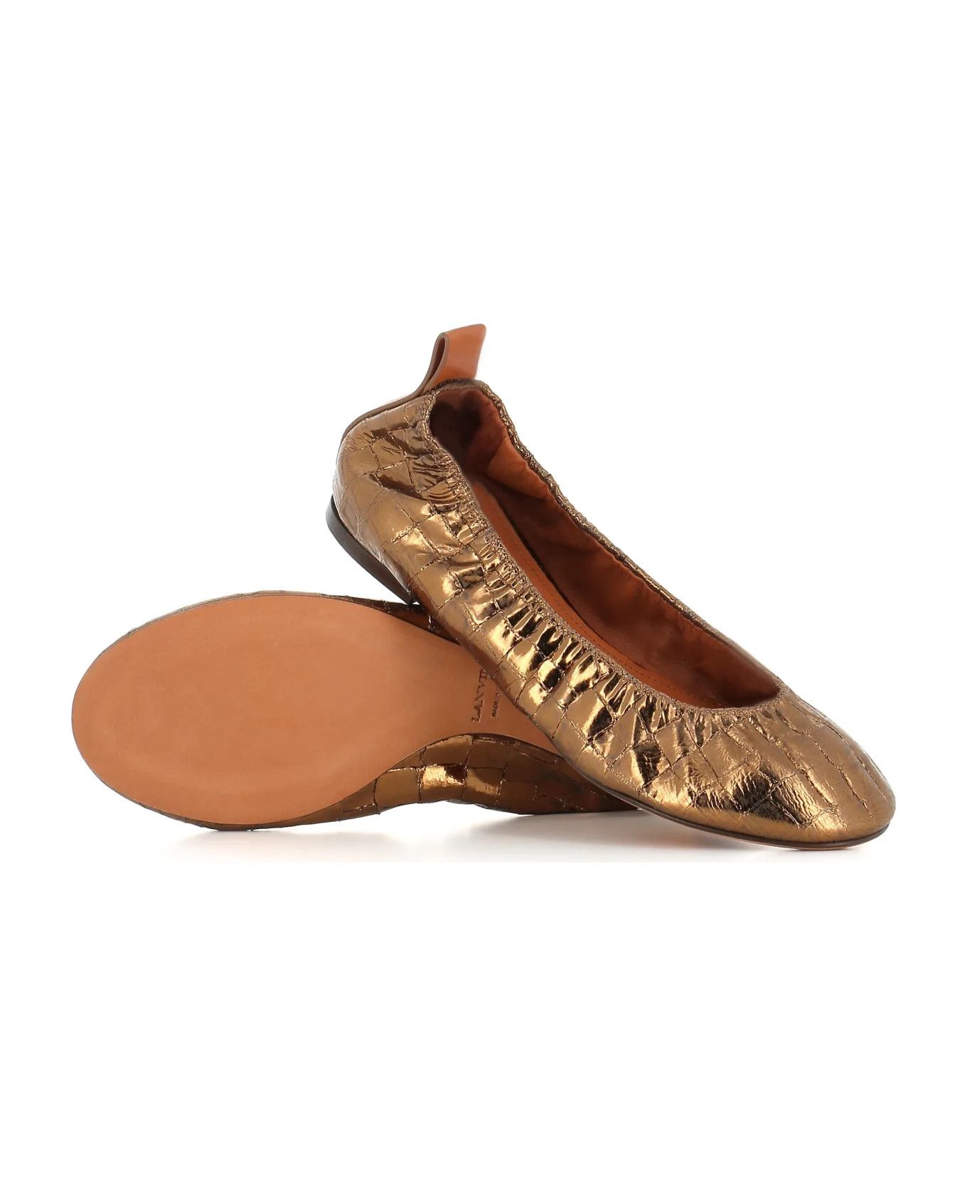 Lanvin o1y0326 Ballet Flats in Gold Size US 9 / IT 39 - 5 Thumbnail