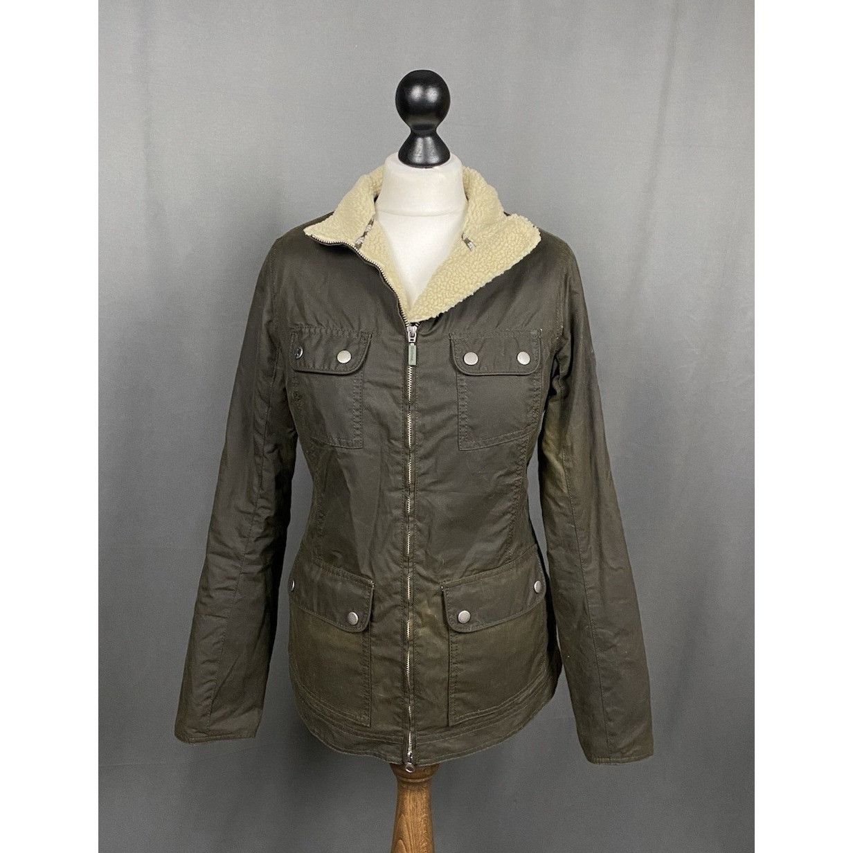 Barbour Barbour Howman Women's Green Waxed Insulated Winter Parka Ja Size M / US 6-8 / IT 42-44 - 1 Thumbnail