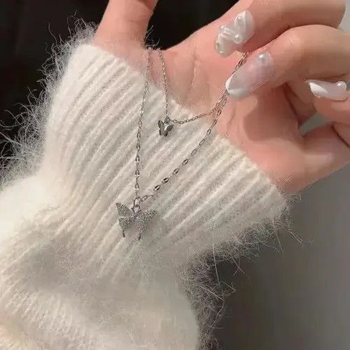 Japanese Brand × Vintage Lats New Shiny Butterfly Necklace Exquisite Double Size ONE SIZE - 4 Thumbnail