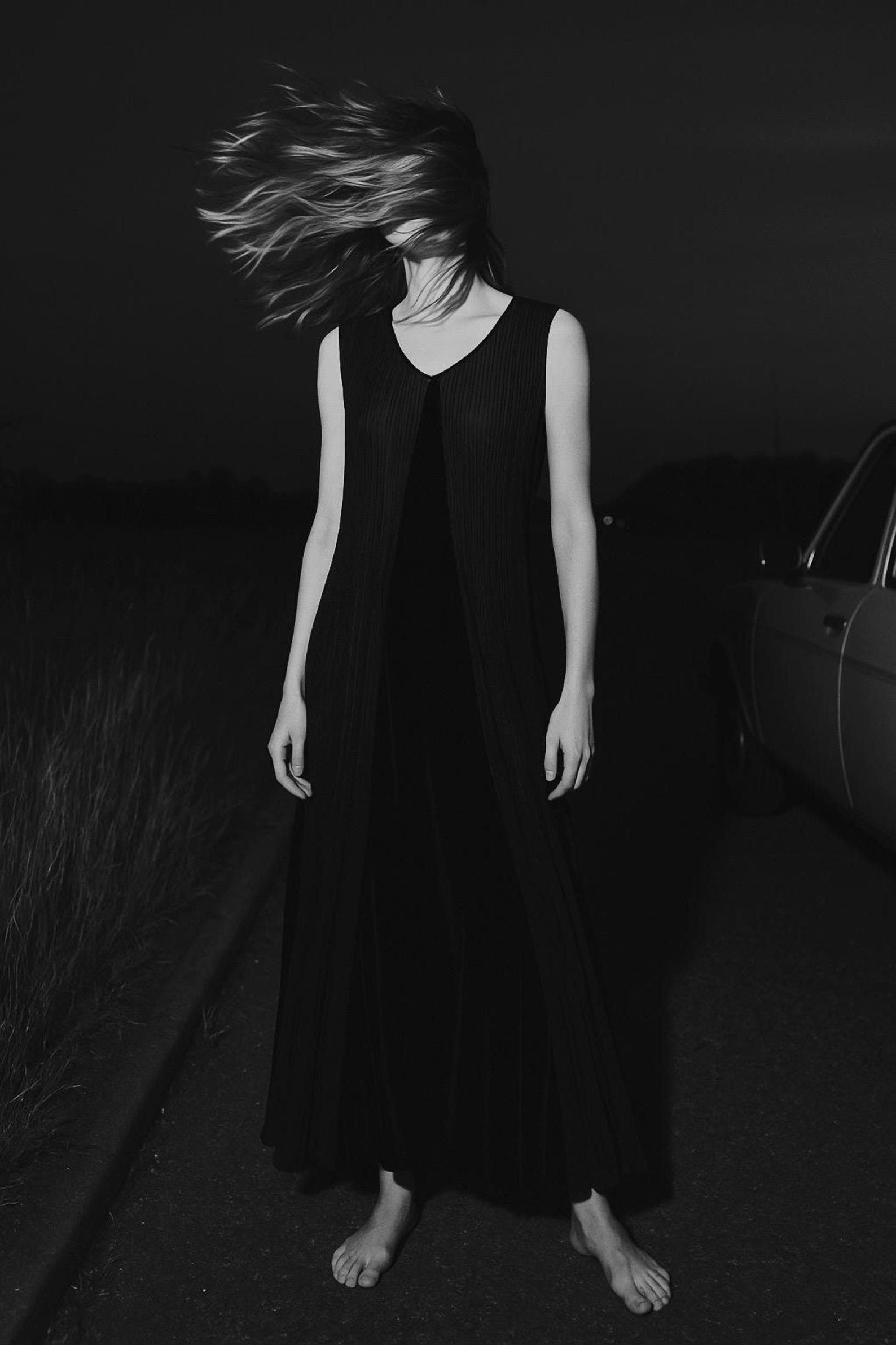 Issey Miyake Pleated Dress with Velvet Panels (Size 05)