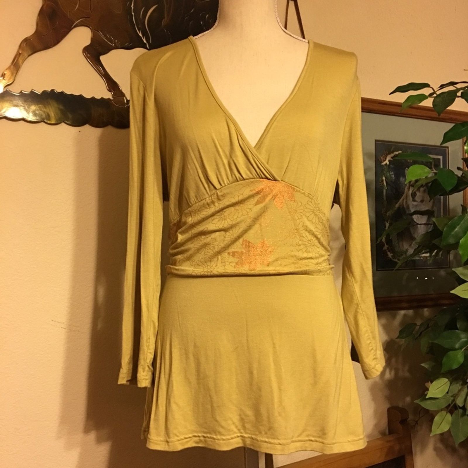 Other Studio JPR sparkle floral tunic top tie back Size L / US 10 / IT 46 - 1 Thumbnail