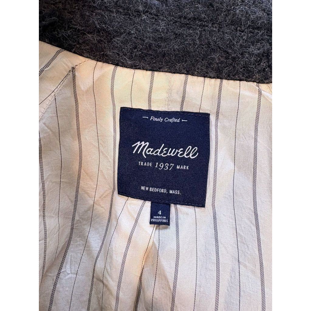 Madewell Madewell Wool Blend Coat Midi 4 Gray Preppy EUC Classic Fuzz Size S / US 4 / IT 40 - 3 Thumbnail