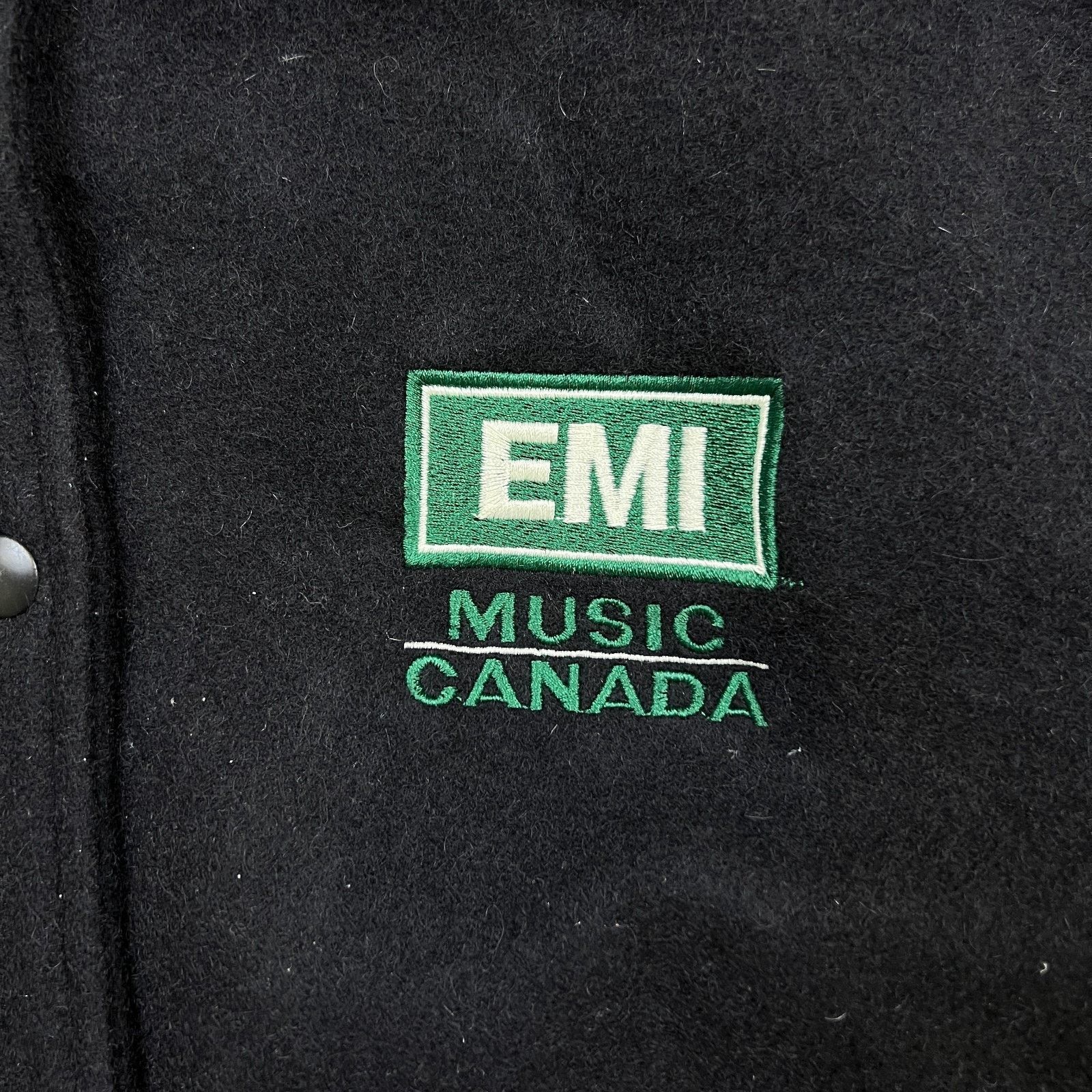 Vintage Vintage EMI Music Canada Varsity Jacket Wool Leather 90s Size US M / EU 48-50 / 2 - 4 Thumbnail