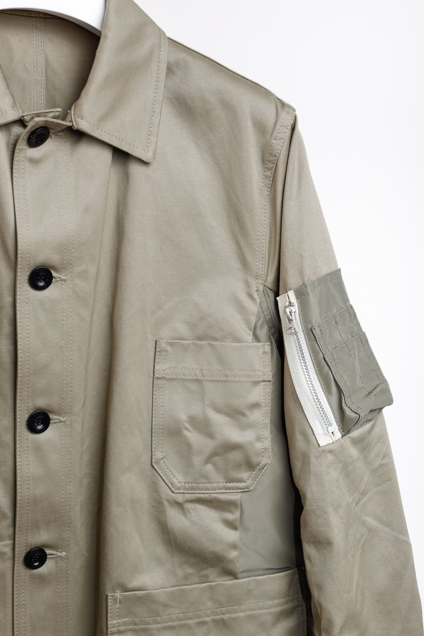 Sacai Sacai SS/24 Buttoned Long-Sleeved Brown Khaki Jacket Size US S / EU 44-46 / 1 - 4 Thumbnail