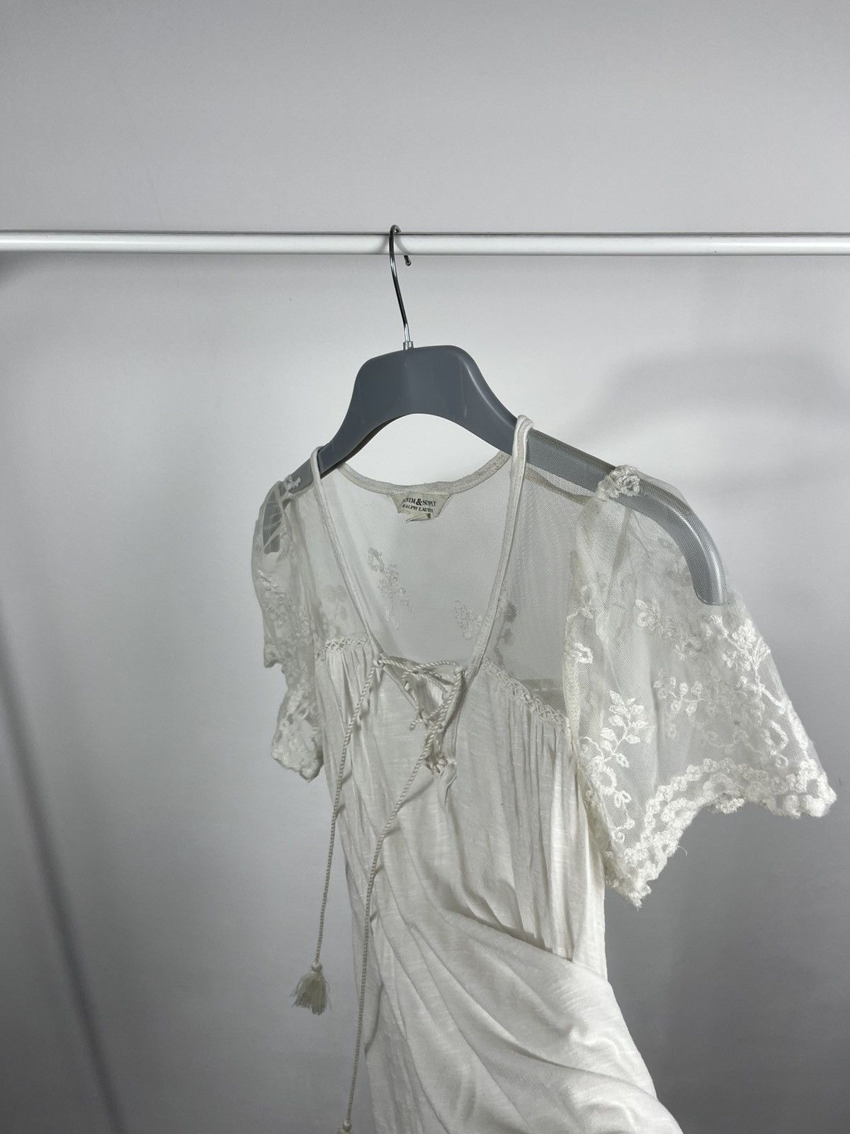 Denim & Supply Ralph Lauren × Polo Ralph Lauren × Vintage Denim Supply Ralph Lauren Boho Lace Sheer White Peasant Top Size S / US 4 / IT 40 - 8 Thumbnail