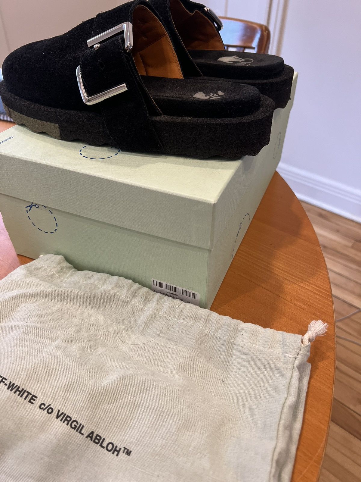 image of Off White Off-White Black Suede Slip-Ons 41 Shoes, Men's (Size 8)
