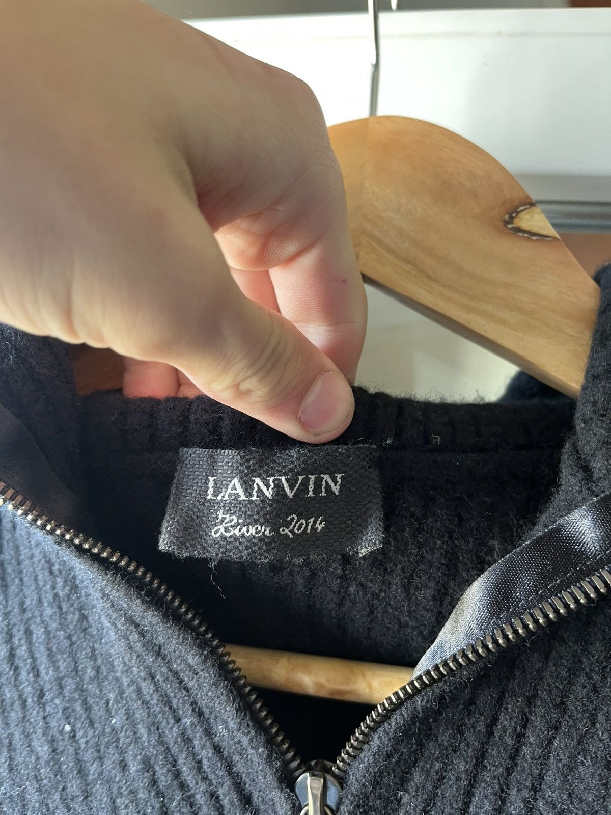 Lanvin Lanvin Black Ribbed High Neck Peplum Zip Jacket Size S / US 4 / IT 40 - 5 Thumbnail