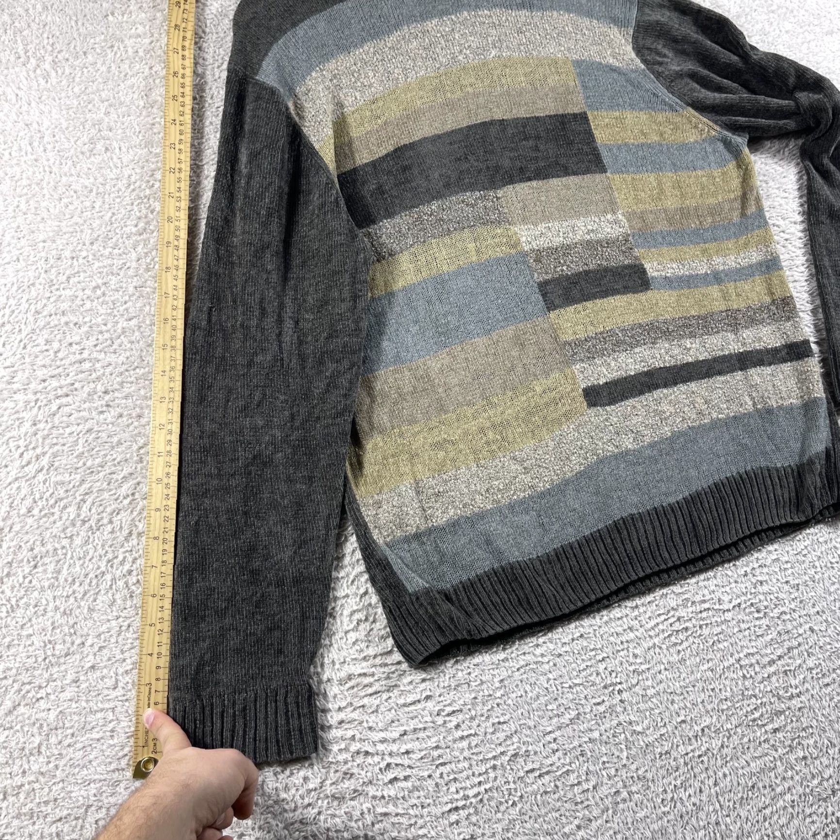 Dockers VINTAGE Dockers Sweater Mens Large Striped Gray Green Patchwork Grunge Grandpa Fashion Mens Size US L / EU 52-54 / 3 - 7 Thumbnail