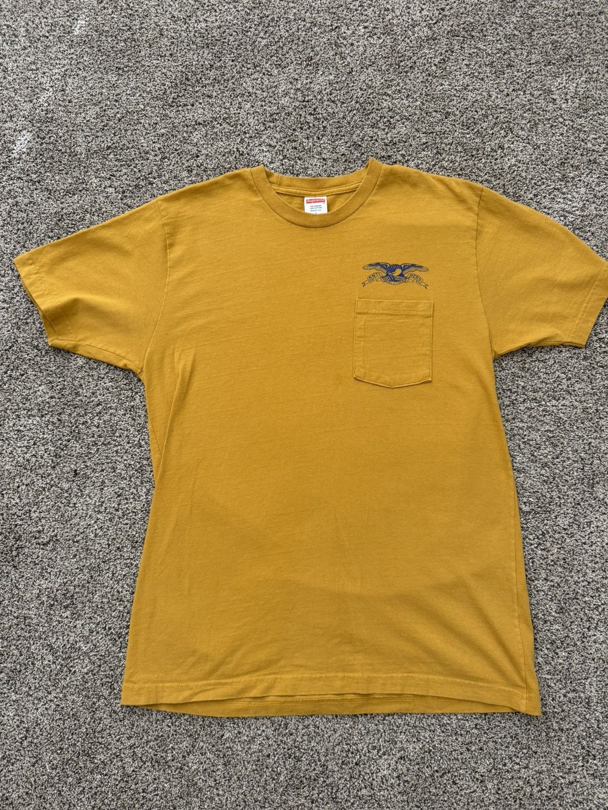 Supreme SS16 Supreme x Anti Hero Eagle Pocket Tee Mustard Size US L / EU 52-54 / 3 - 1 Thumbnail