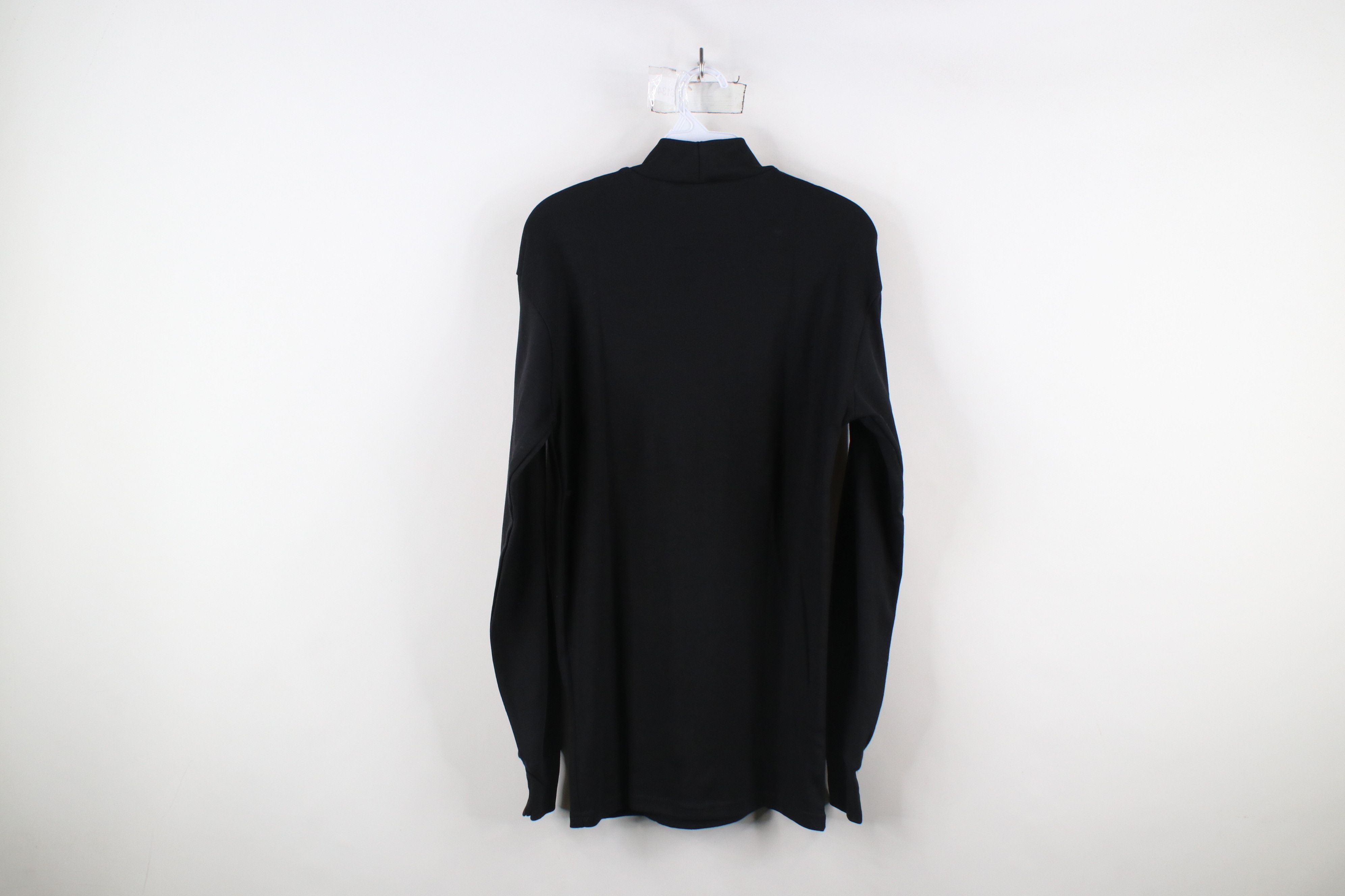 Majestic × Vintage Vintage 90s Majestic Ribbed Knit Mock Neck T-Shirt Black USA Size US M / EU 48-50 / 2 - 9 Thumbnail