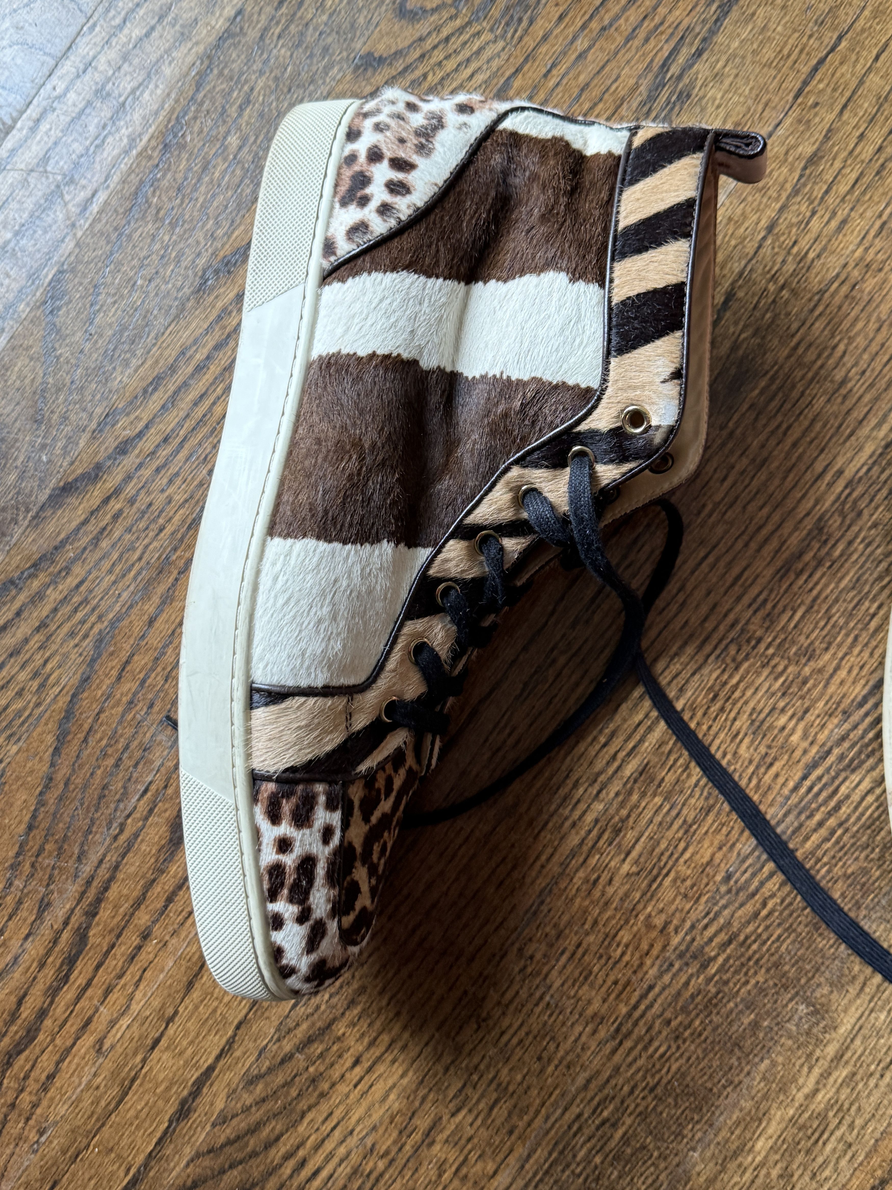 Christian Louboutin Paris Import Christian Louboutin Pony Animal Print Hightops Size US 13 / EU 46 - 1 Thumbnail