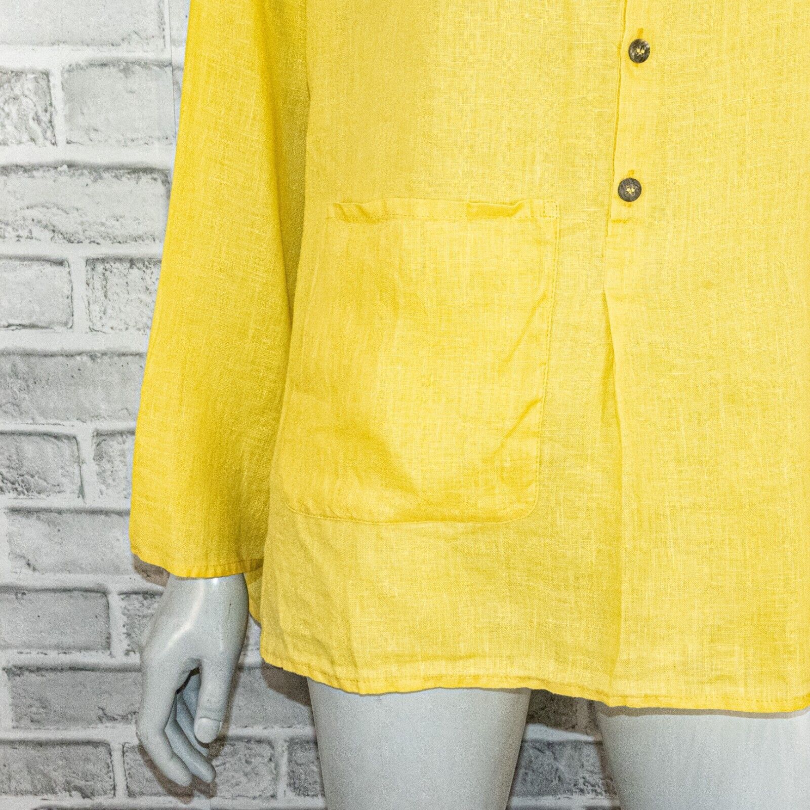 eskandar Eskandar Women's 100% Linen Boxy oversize 1/2 button Blouse Size ONE SIZE - 9 Thumbnail