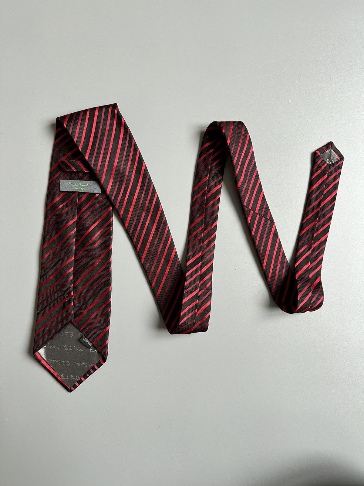 Paul Smith PAUL SMITH Tie Pure Silk Handmade Abstract Signature Stripe Size ONE SIZE - 2 Thumbnail