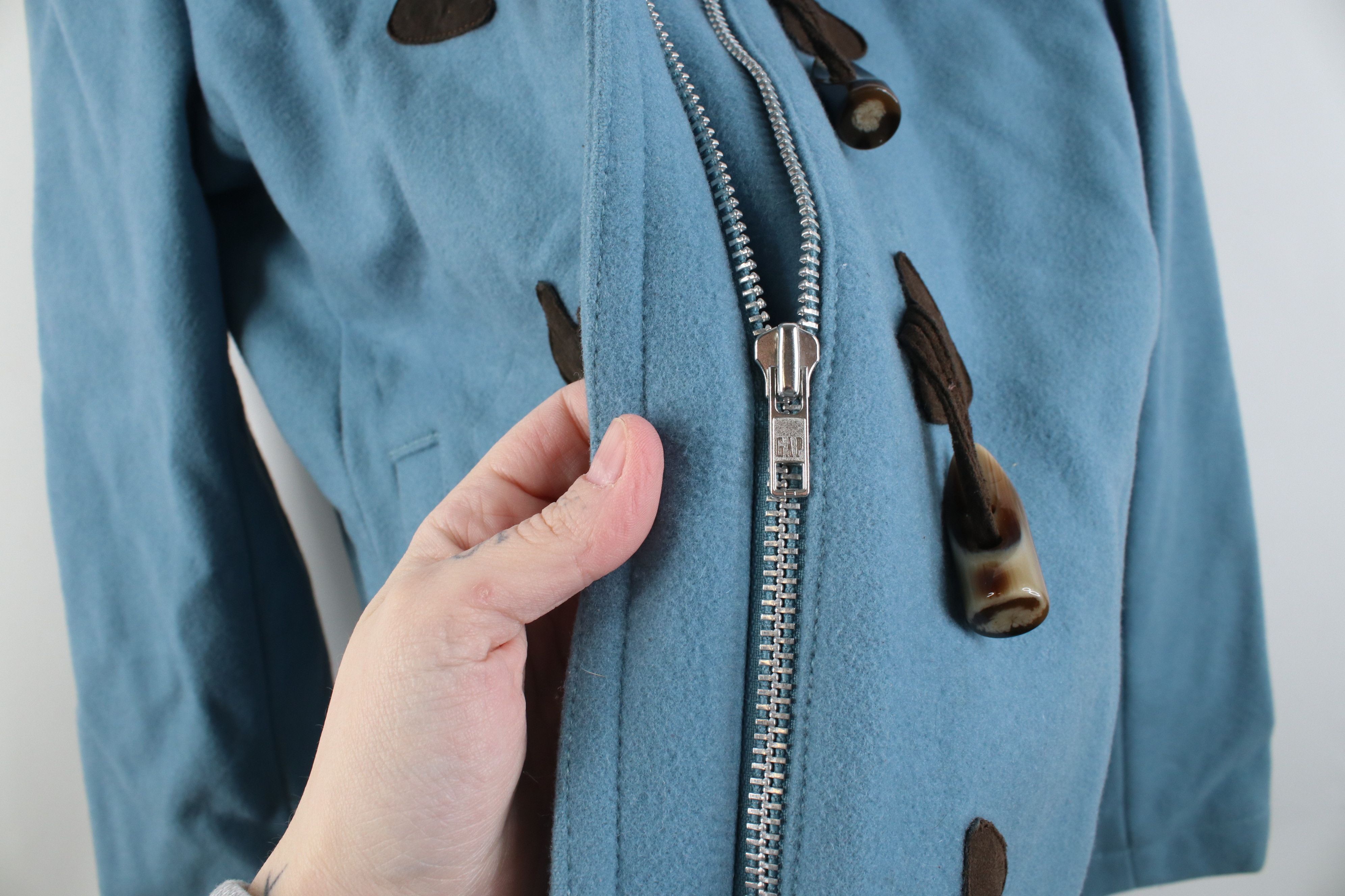 Gap Vintage Y2K Gap Wool Blend Toggle Button Coat Jacket Blue Size M / US 6-8 / IT 42-44 - 10 Thumbnail