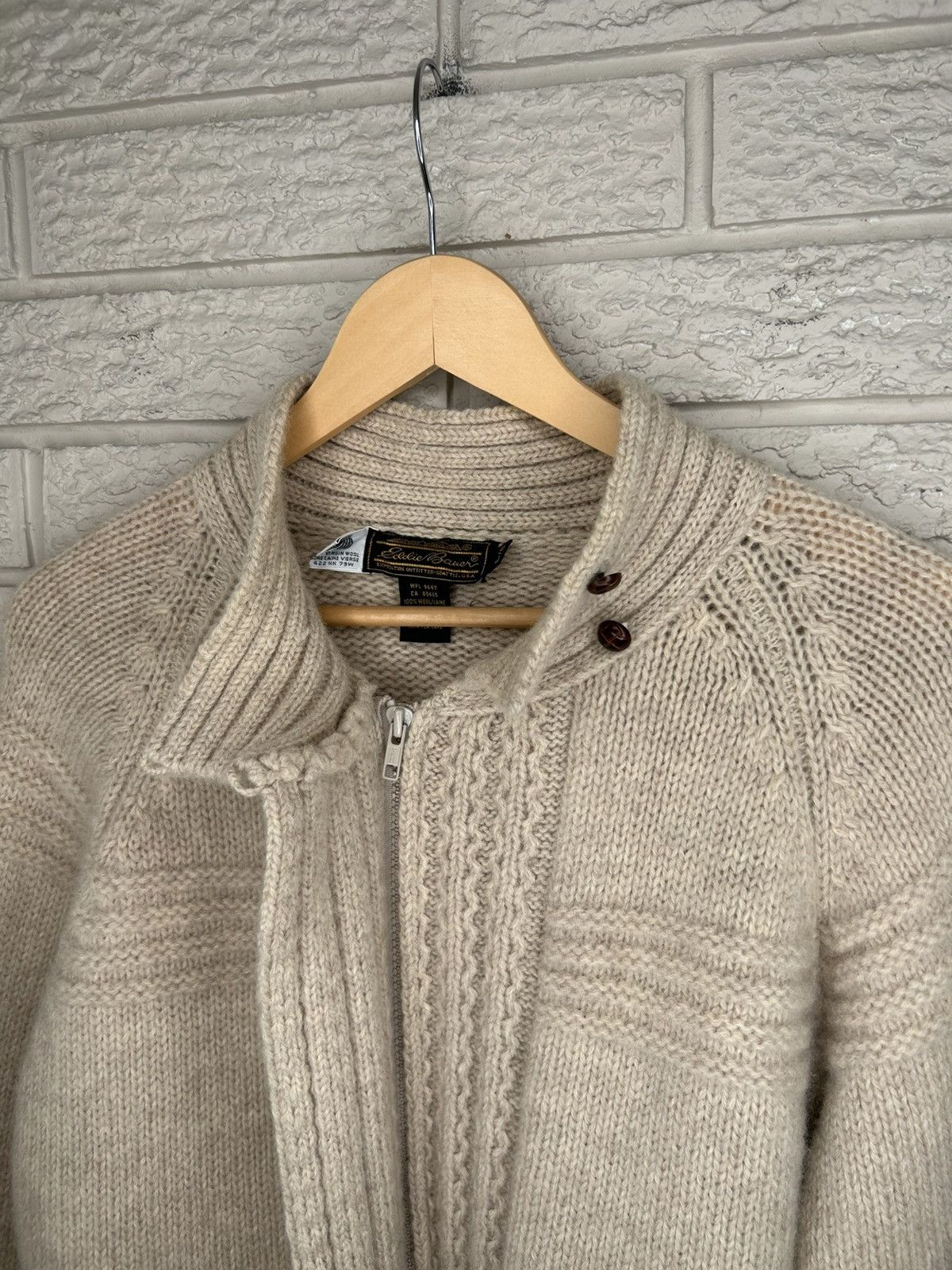 Eddie Bauer Vintage 90s Eddie Bauer Wool Zip Up Knit Sweater Size US M / EU 48-50 / 2 - 2 Thumbnail