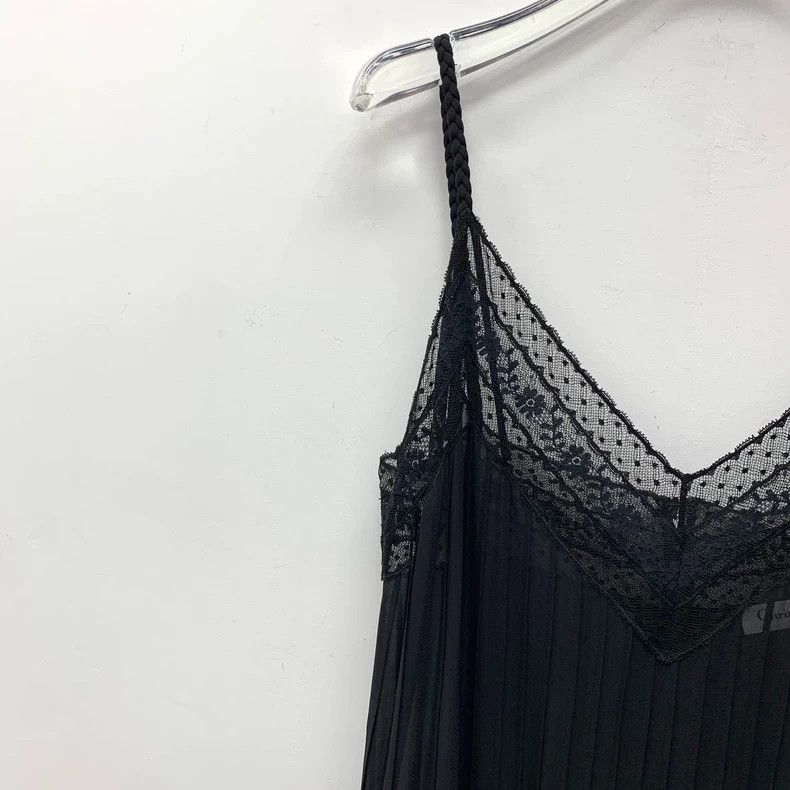 Dior Dior Black mulberry silk lace stitching pleated suspender Size XS / US 0-2 / IT 36-38 - 3 Thumbnail