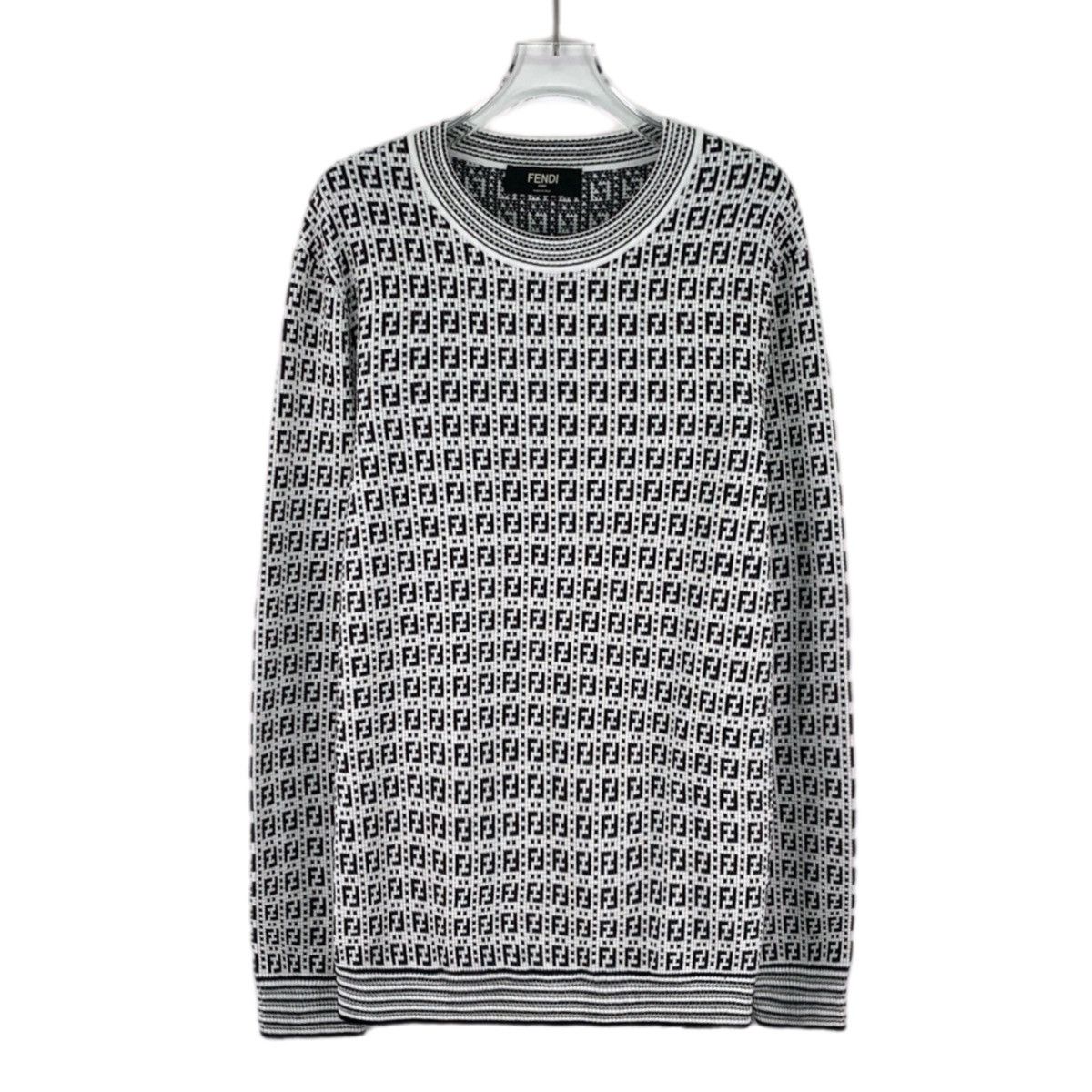Fendi Fendi Black & White Color Long Sleeve Knit Sweater K26WX Size US M / EU 48-50 / 2 - 1 Thumbnail