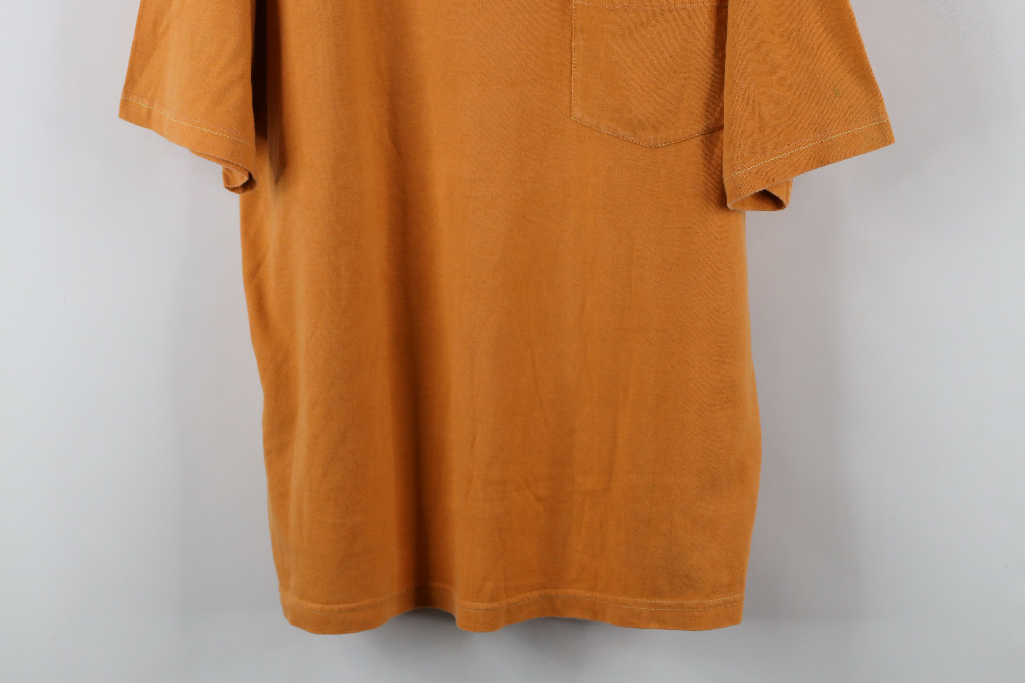 Vintage Vintage 90s Streetwear Blank Baggy Fit Pocket T-Shirt Orange Size US M / EU 48-50 / 2 - 3 Thumbnail