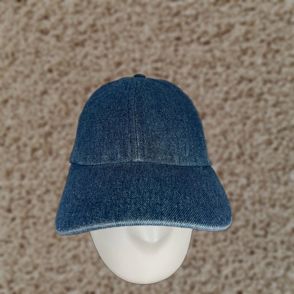 Vintage Blue Denim Look Adjustable Baseball Cap Unisex One Size Outdoor Activewear Size ONE SIZE - 1 Thumbnail