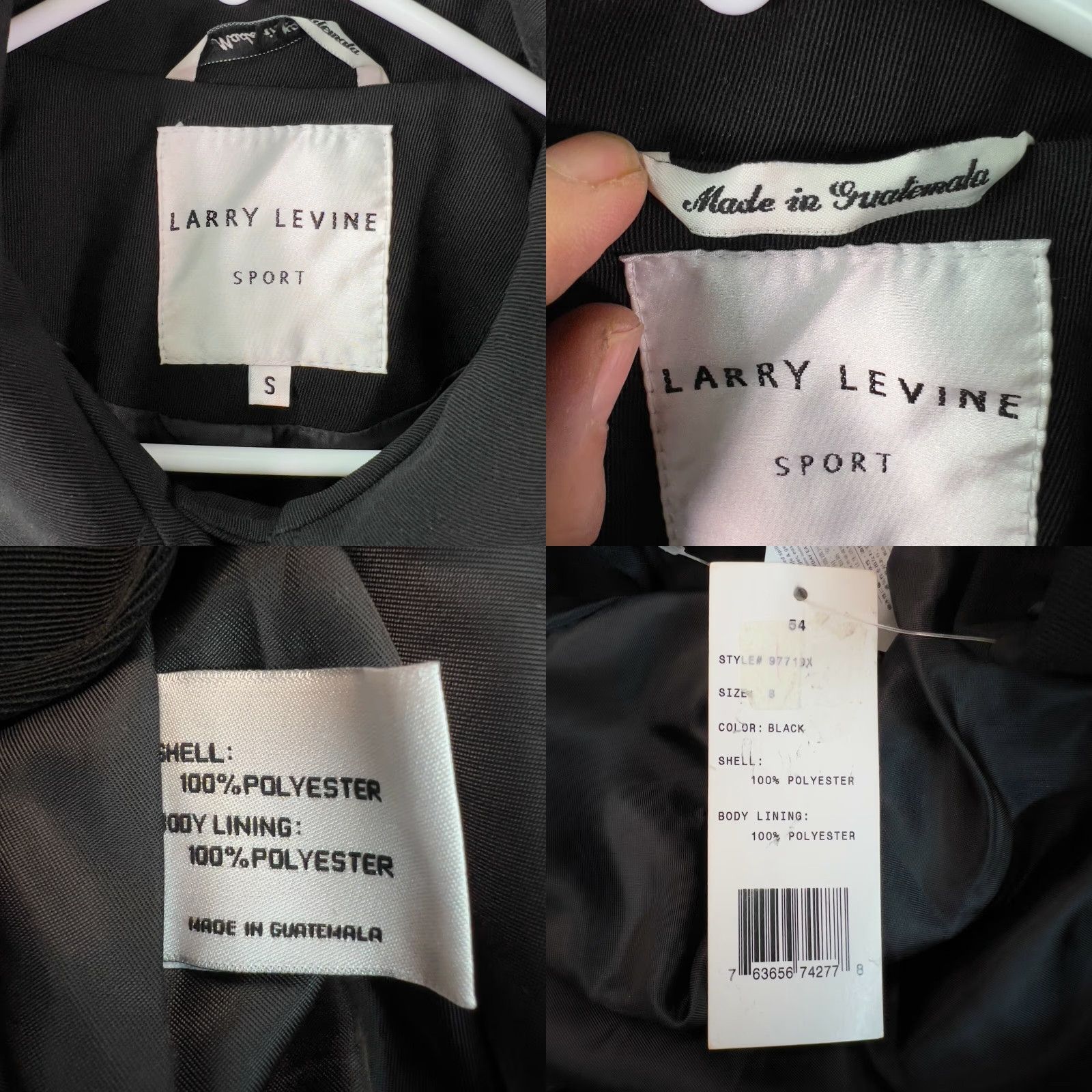 Vintage LARRY LEVINE Women Overcoat Coat Black 34" Long Button Front Pockets Solid 100% Polyester S Womens Size S / US 4 / IT 40 - 8 Thumbnail
