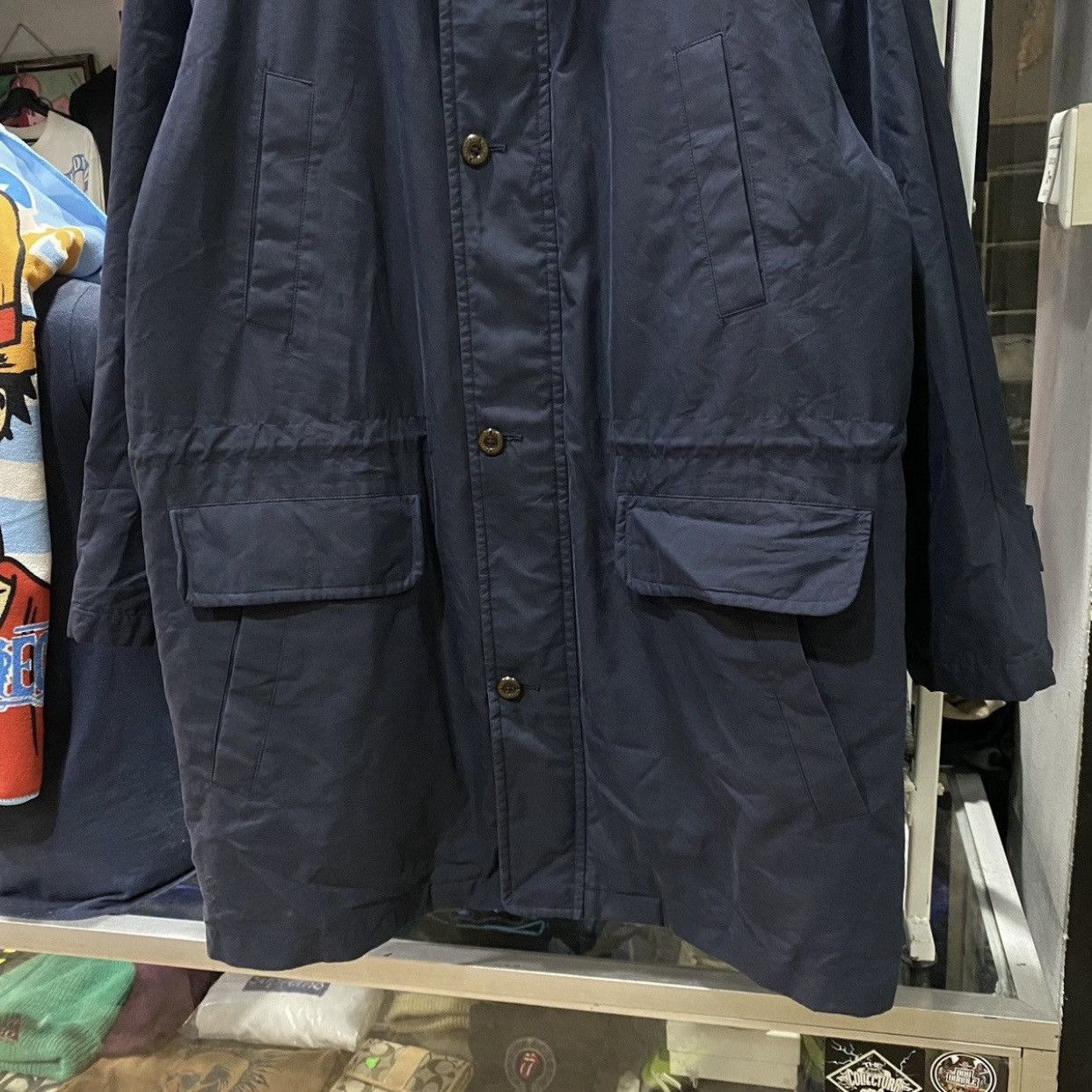 Burberry Vintage Burberrys Navy Nova Check Lining Field Coat Jacket Size US M / EU 48-50 / 2 - 5 Thumbnail