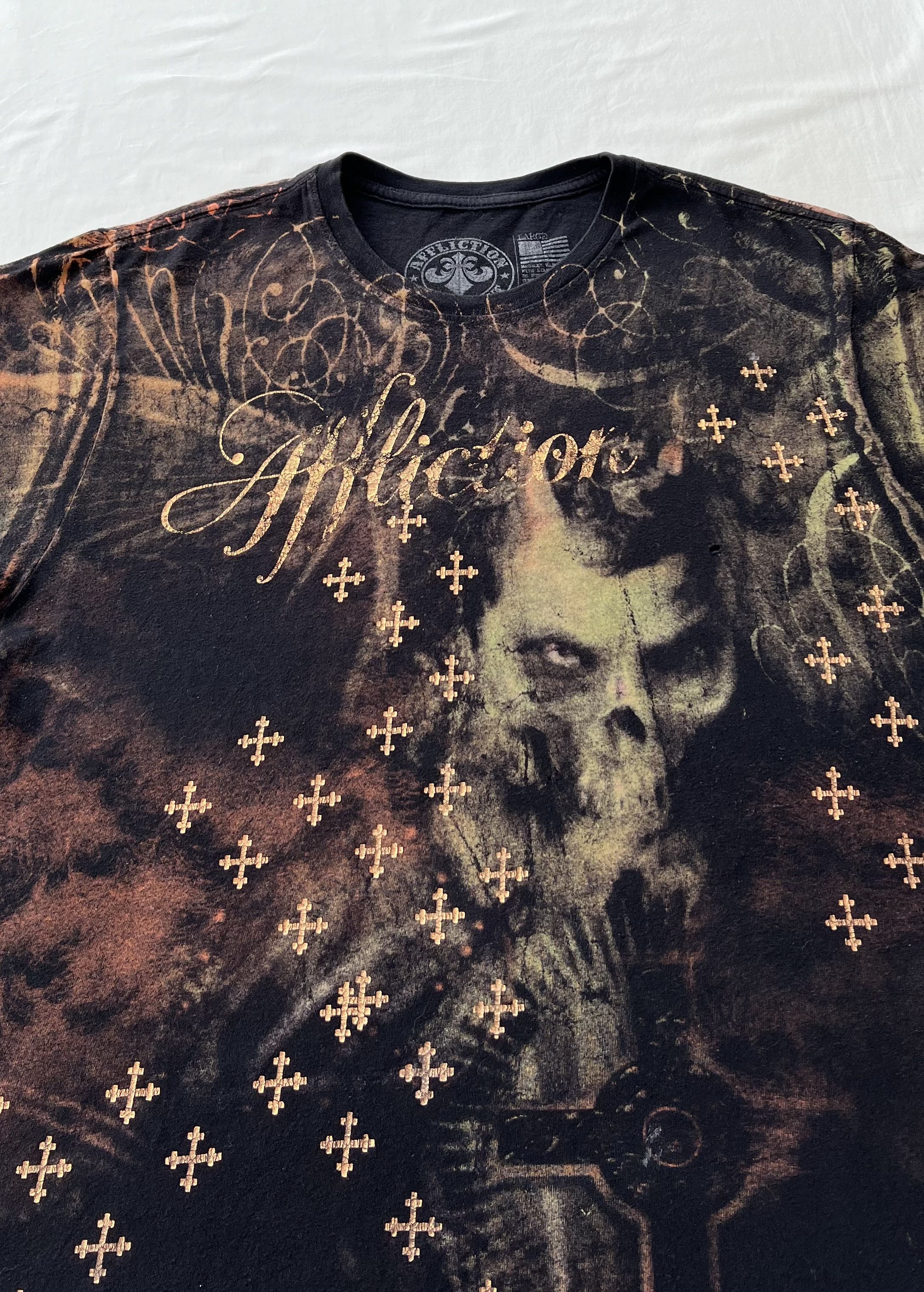 Affliction Vintage Y2k Affliction Skull Demon Gothic Grunge AOP T-shirt Size US L / EU 52-54 / 3 - 4 Thumbnail