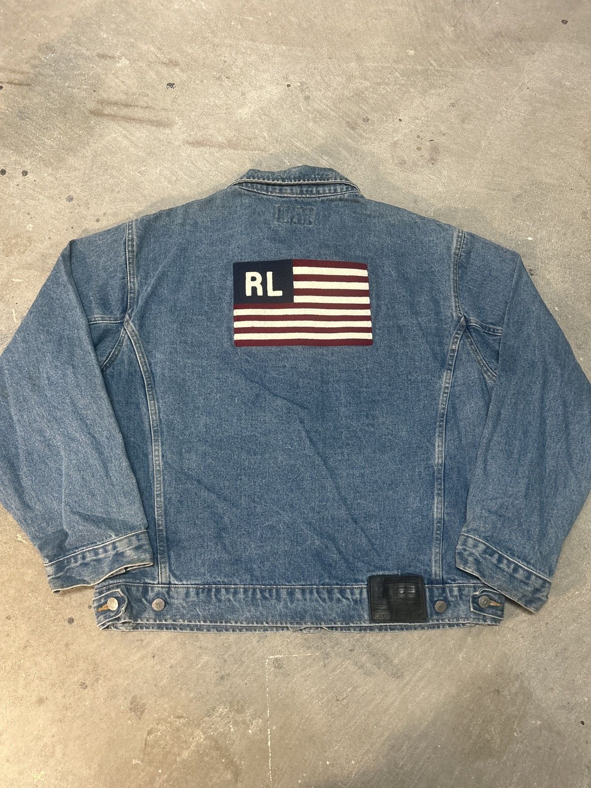 Polo Ralph Lauren Vintage 90s Polo Jeans Ralph Lauren Big Flag Denim Jacket Size US L / EU 52-54 / 3 - 1 Thumbnail