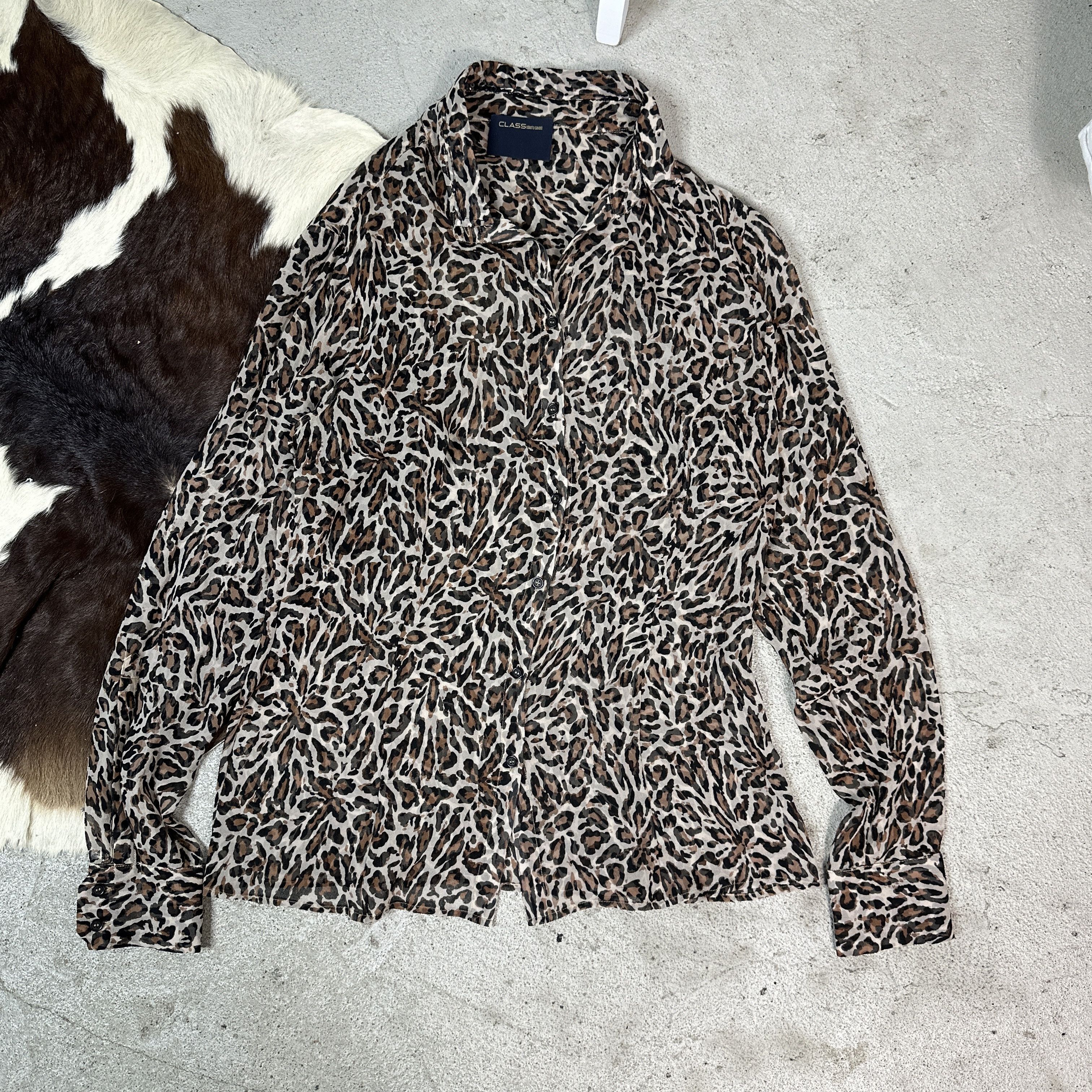 Vintage Vintage Cavalli Leopard Shirt Y2K Size S / US 4 / IT 40 - 1 Thumbnail