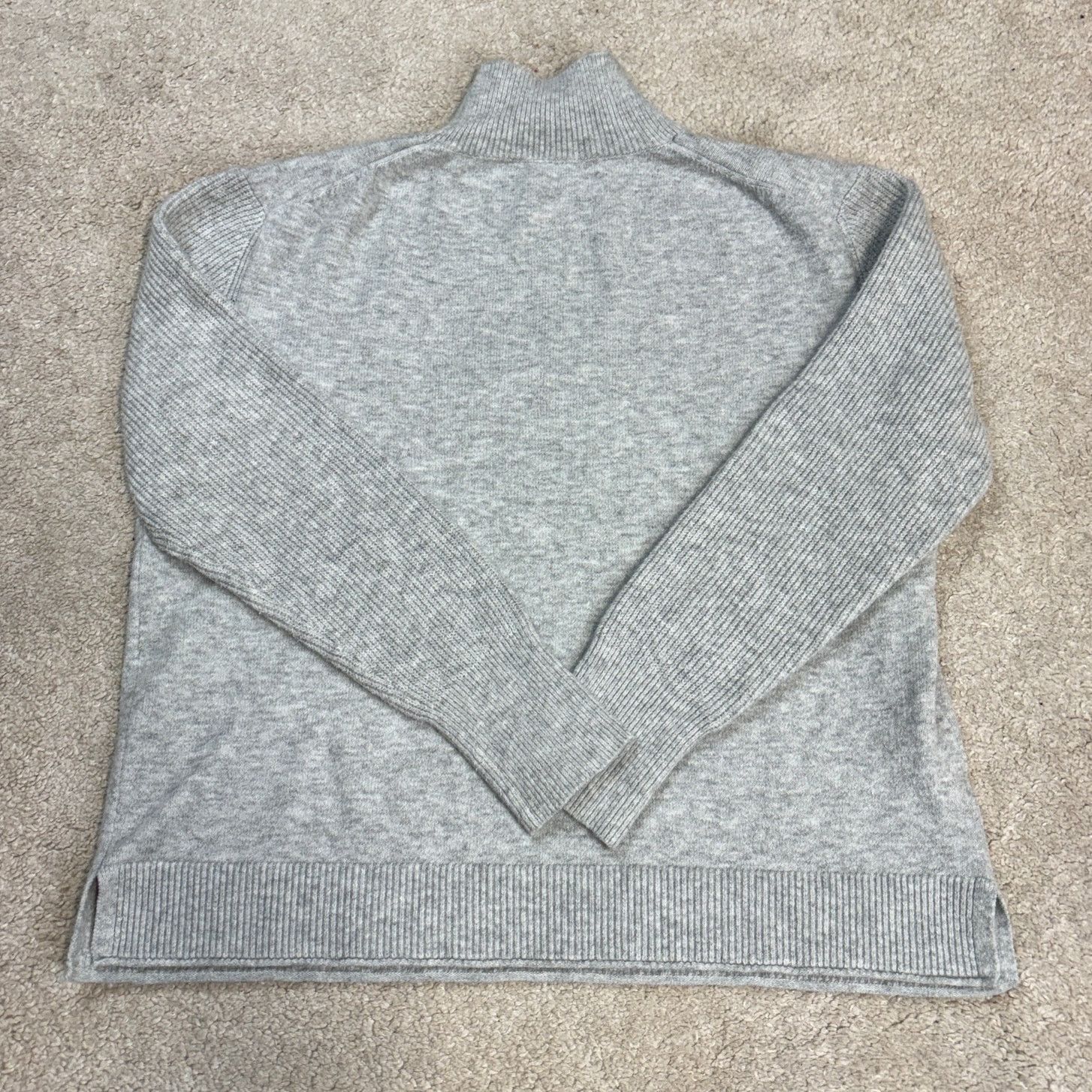 Loft LOFT French Bulldog Mock Neck Gray Cotton-Blend Sweater M Size M / US 6-8 / IT 42-44 - 3 Thumbnail