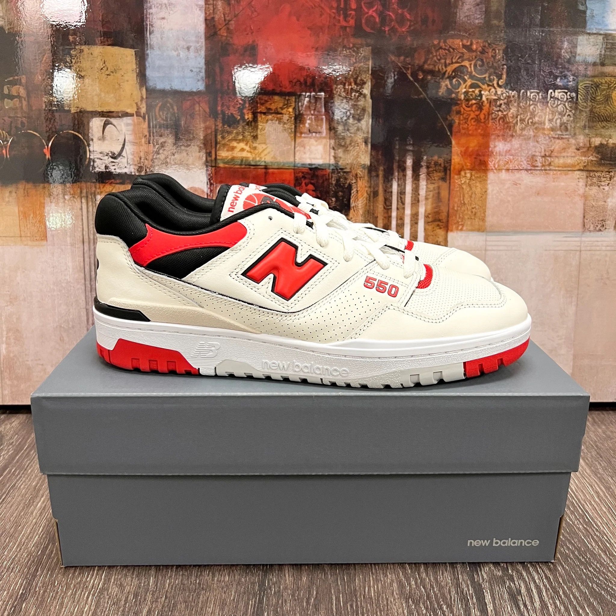 New Balance 2023 New Balance 550 Sea Salt / True Red / Black NB550 ...