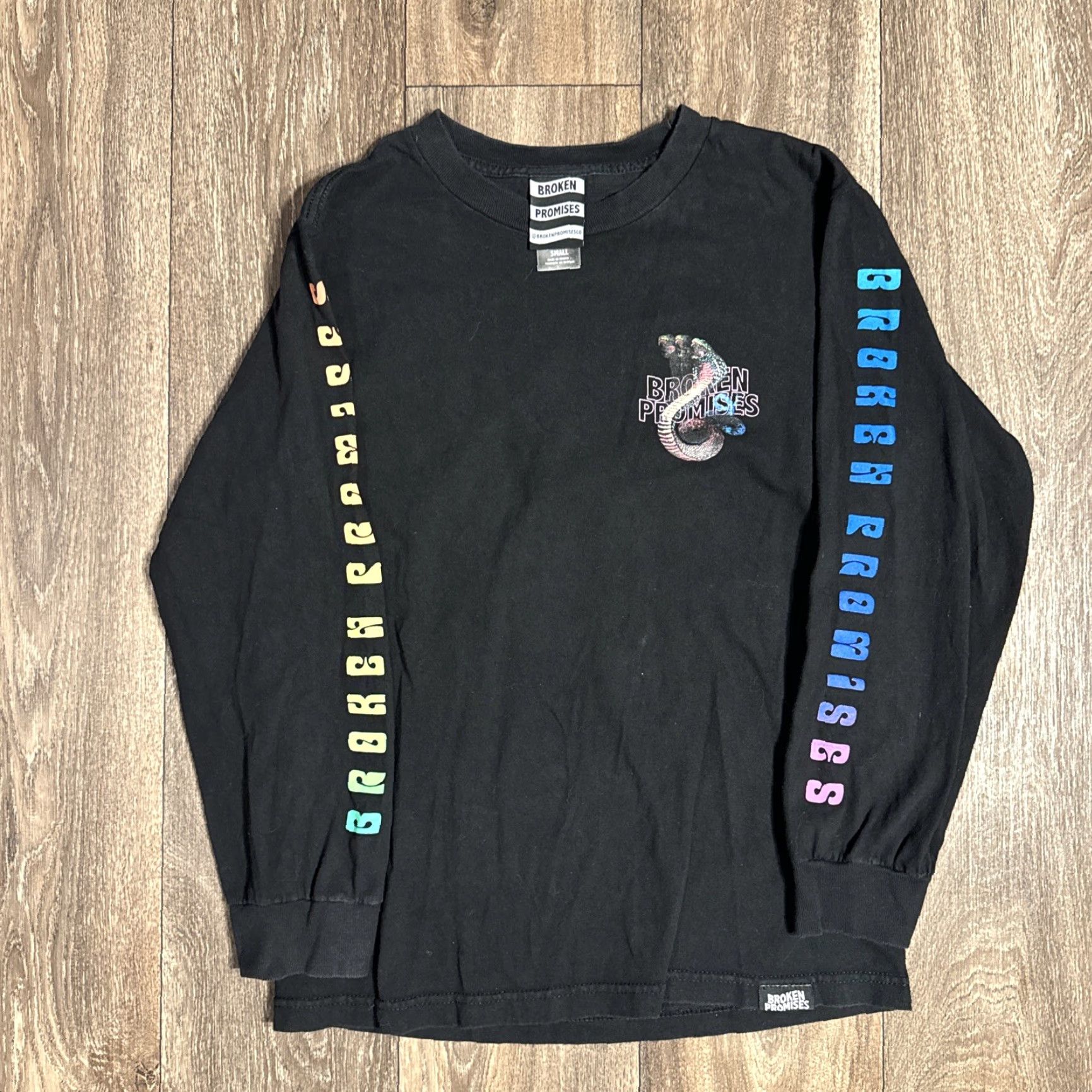 Broken Promises Co. Broken Promises Shirt Long Sleeve Mens S Black Snake 90s Graphic T-Shirt Size US S / EU 44-46 / 1 - 4 Thumbnail