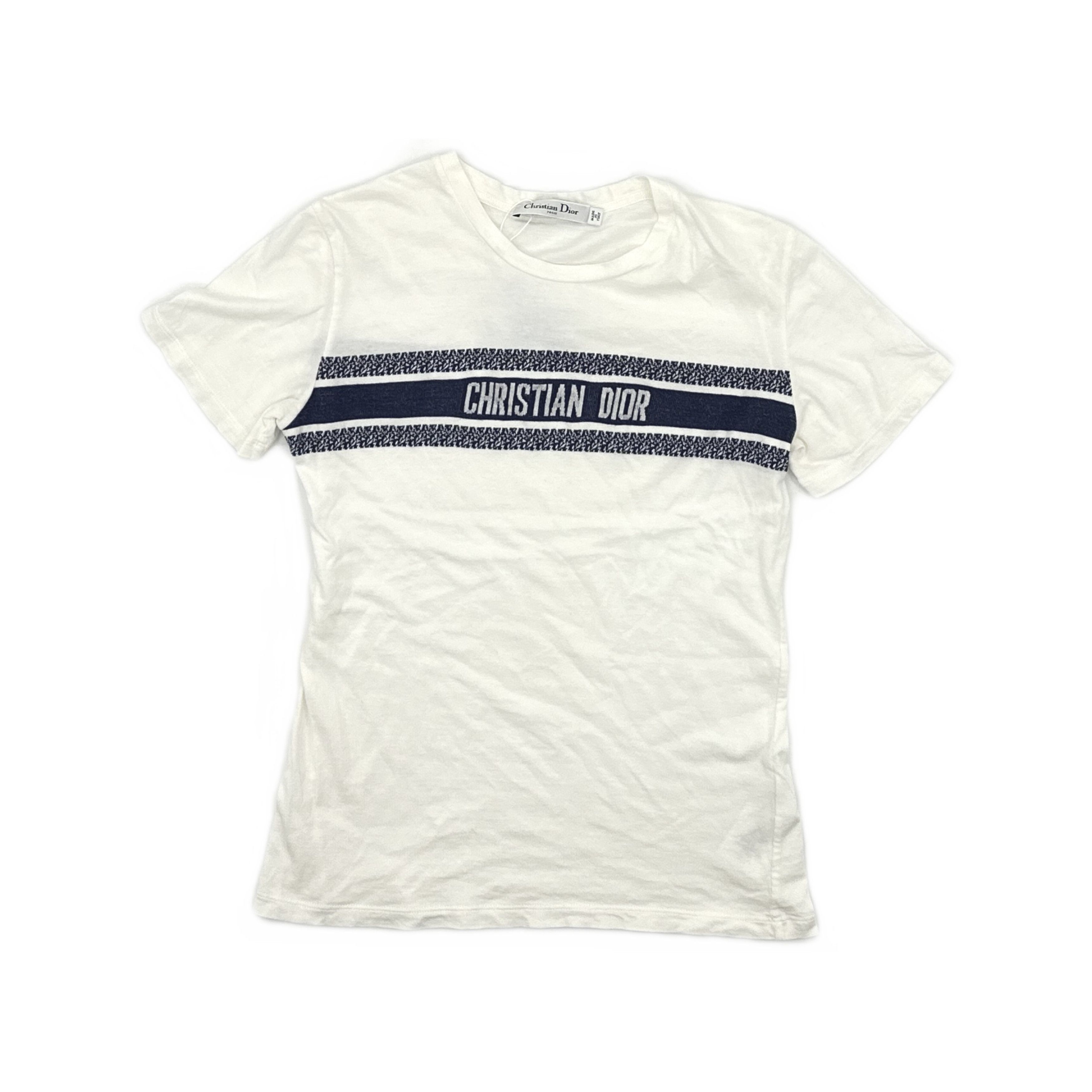 Dior Christian Dior Logo Stripe T-Shirt XS Size XS / US 0-2 / IT 36-38 - 1 Thumbnail