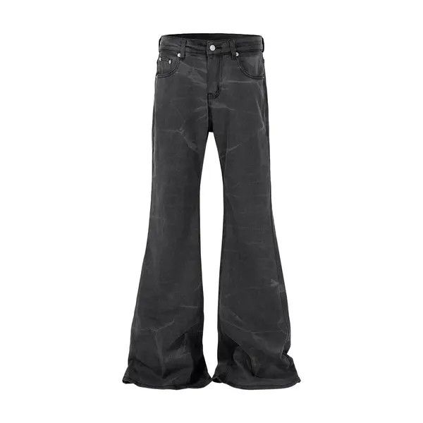 Japanese Brand Washed Wave Patterned Micro Flared Jeans Men Size US 31 - 4 Thumbnail