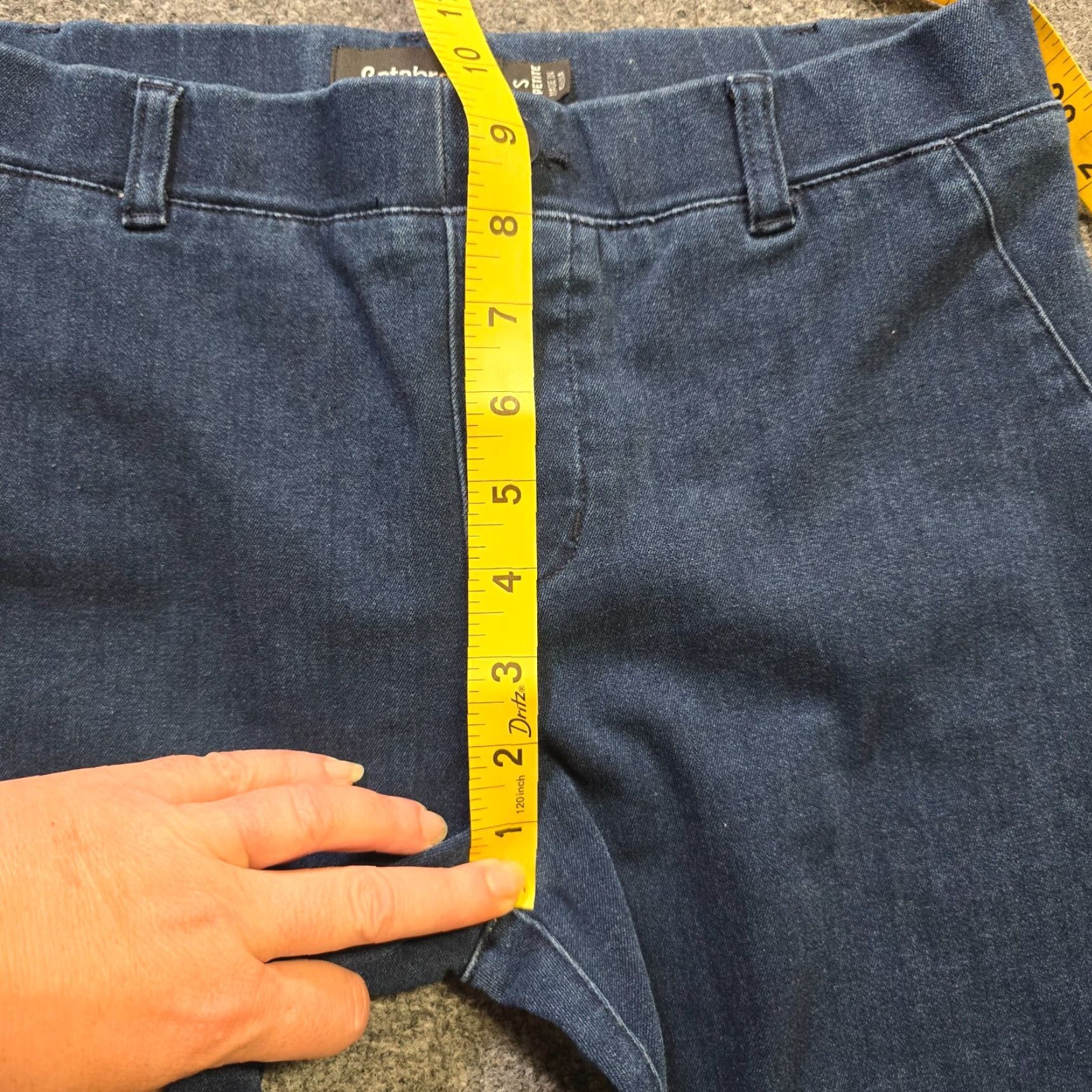 Vintage Betabrand Jeans Womens Small Blue Cropped Capri Stretch Pull On Skinny Casual Jeans Size 29" - 6 Thumbnail