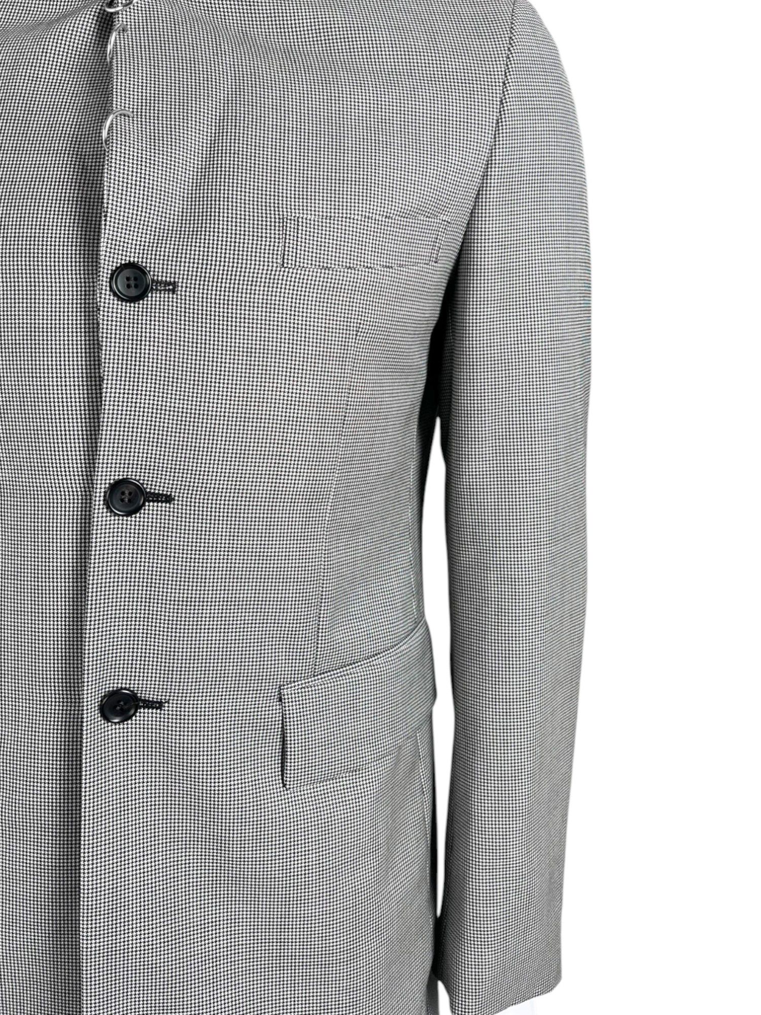 Comme des Garcons Homme Deux S/S 2021 Tartan Studded Grey Coat Size US S / EU 44-46 / 1 - 6 Thumbnail