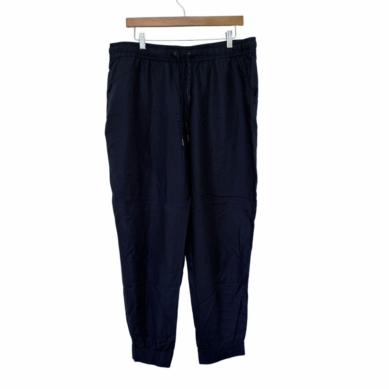 Other Garnet Hill Navy Blue Tencil & Linen Joggers Sz L Size 34" / US 12 / IT 48 - 1 Thumbnail