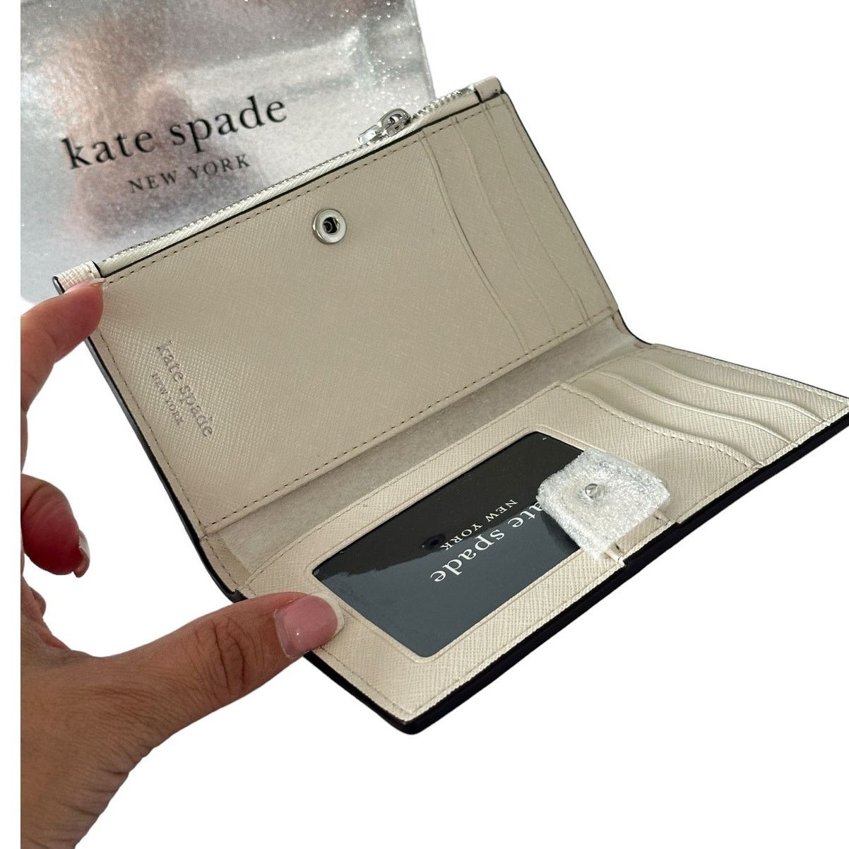 Kate Spade Kate Spade morgan crystal Inlay Small Slim Bifold wallet Size ONE SIZE - 4 Thumbnail