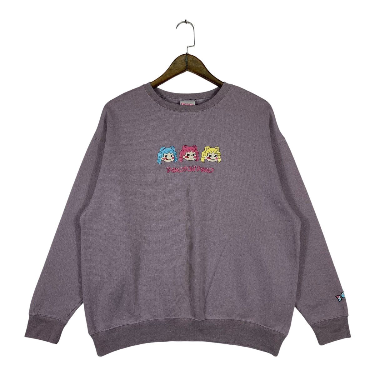 Japanese Brand × Vintage Vintage Pekotail Peko Crewneck Sweatshirt Purple Pullover Size ONE SIZE - 1 Thumbnail