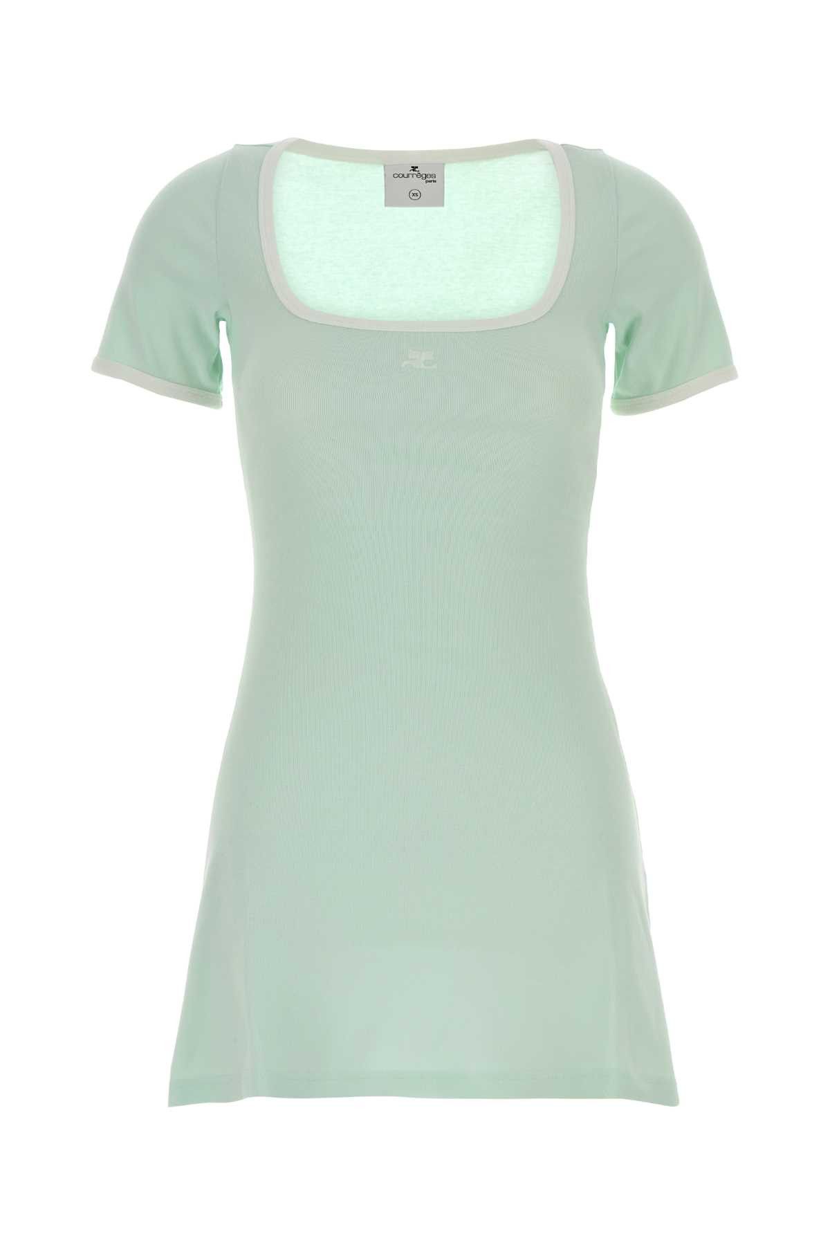 Courreges Mint Green Cotton Dress Size XS / US 0-2 / IT 36-38 - 1 Thumbnail