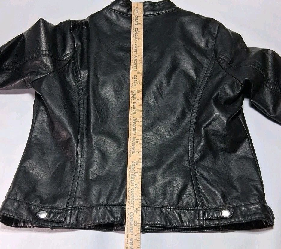 Other J2 By Jou Jou Black Faux Leather Cropped Bomber Jacket Size XL / US 12-14 / IT 48-50 - 8 Thumbnail