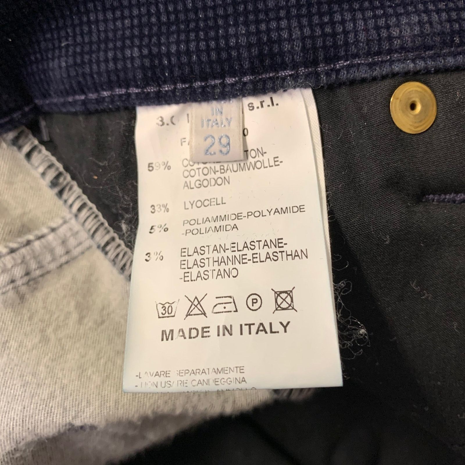 Other DISMERO Navy Velvet Grid Slim Bootcut Pants - Size 29 Size US 29 - 6 Thumbnail