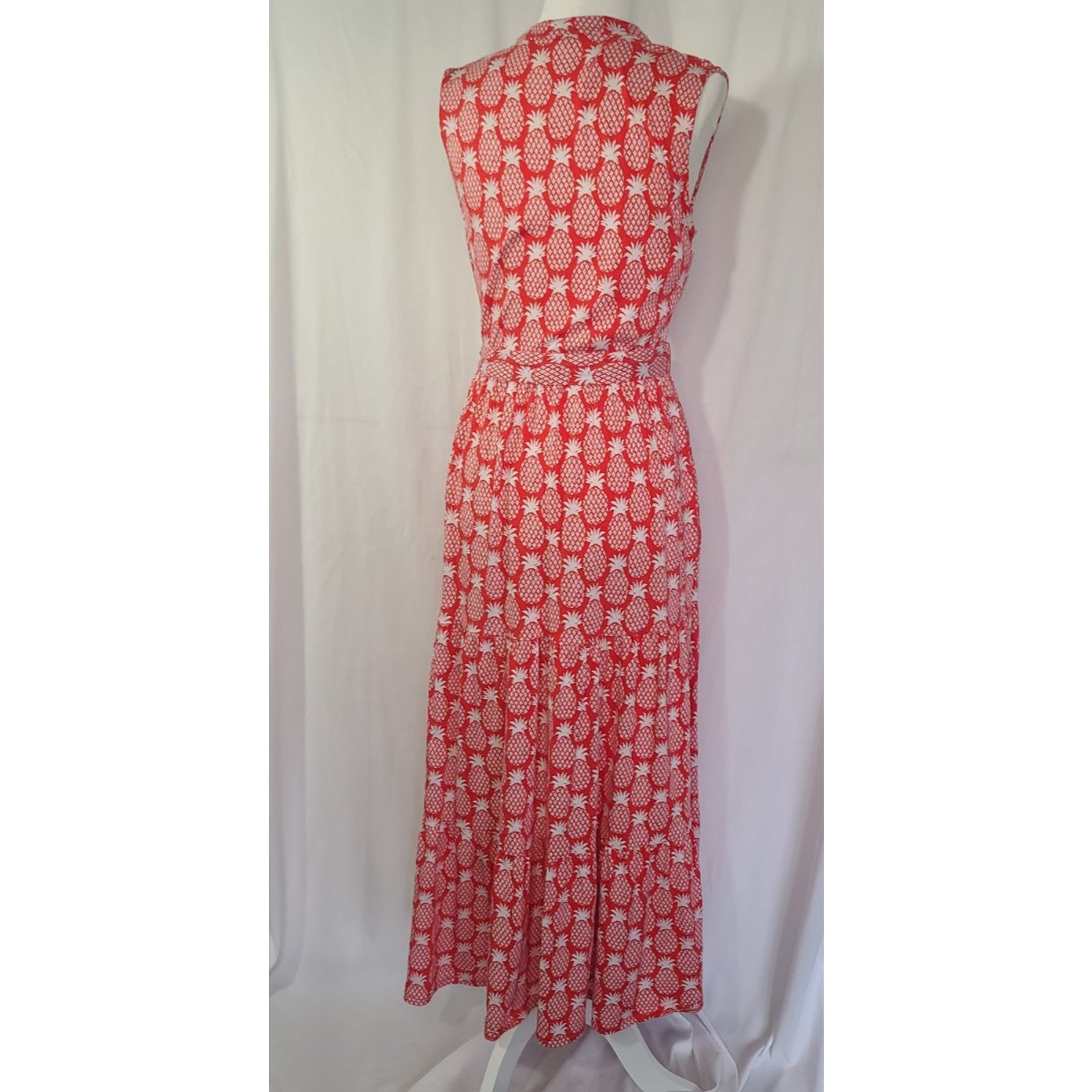 Boden Boden Orange White Pineapple Naomi Notch Collar Maxi Dress 6 Size S / US 4 / IT 40 - 6 Thumbnail