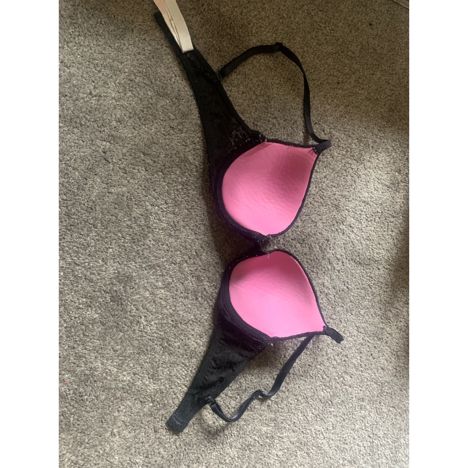 Vintage Victoria’s Secret PINK Wear Everywhere Super Push Up Bra 32C Black Women’s Underwired Bra Size ONE SIZE - 5 Thumbnail