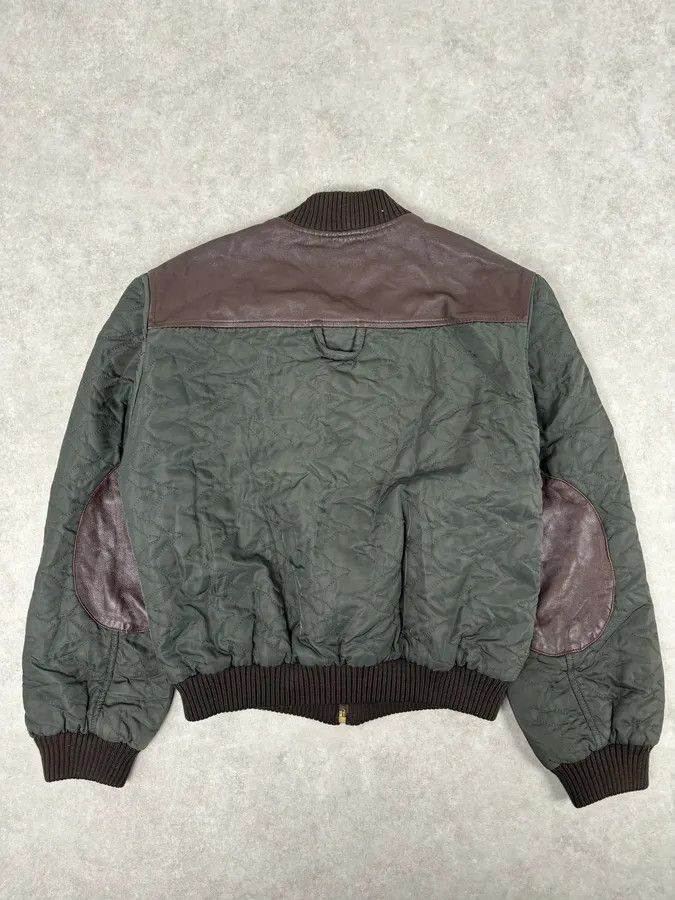 Dolce & Gabbana AW2001 Dolce & Gabbana Quilted Olive Hybrid Leather Bomber Jacket Size US M / EU 48-50 / 2 - 5 Thumbnail