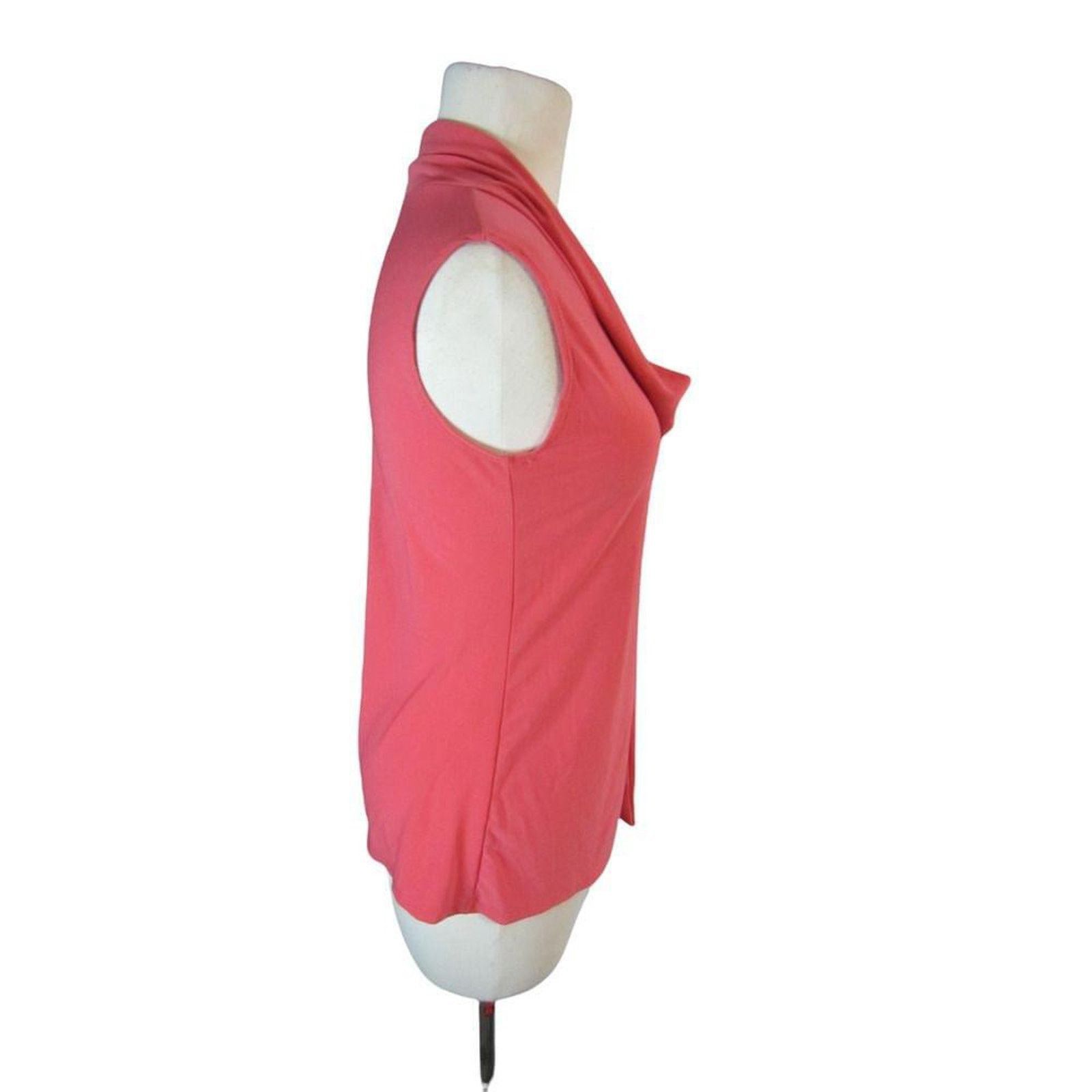 Other J.M. Fleurette Coral Draped Neck Sleeveless Blouse Size M Size M / US 6-8 / IT 42-44 - 5 Thumbnail