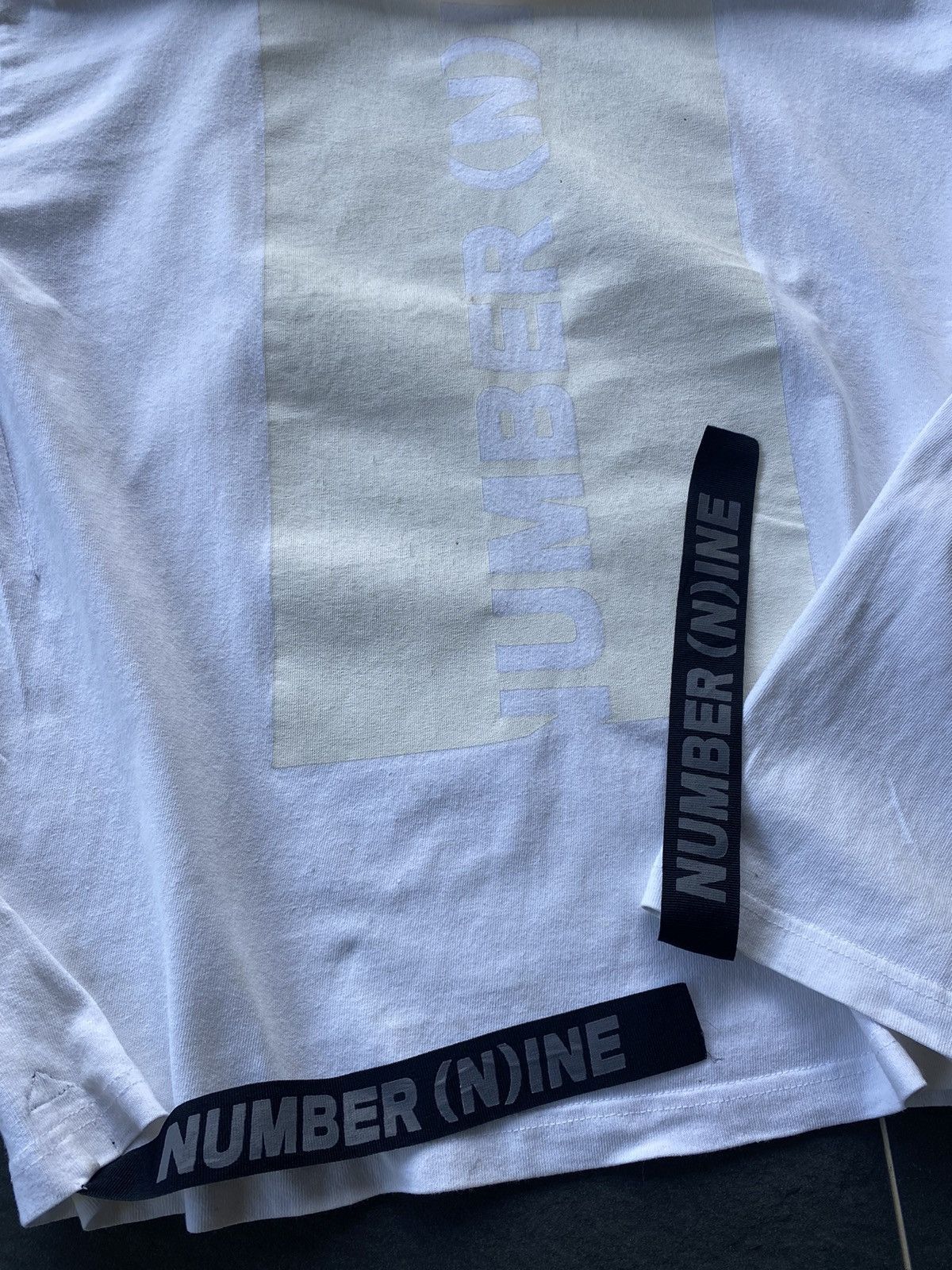 Japanese Brand × Number (N)ine × Vintage Number Nine White Spell-out Tee Size US XL / EU 56 / 4 - 4 Thumbnail