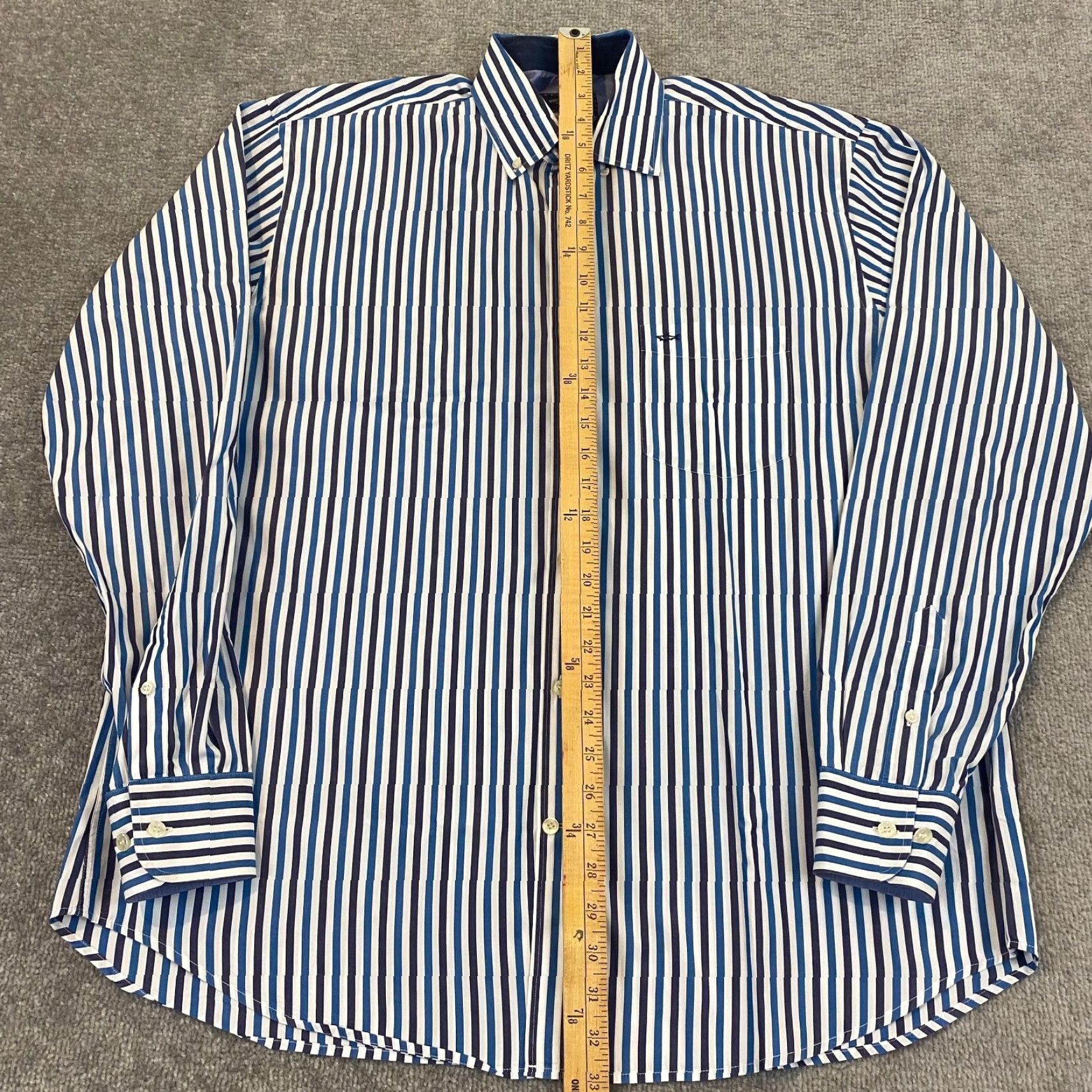 Paul & Shark PAUL & SHARK Yachting Shirt Mens 44 Blue White Striped Button-Down Dress Top L/S Size US XXL / EU 58 / 5 - 6 Thumbnail