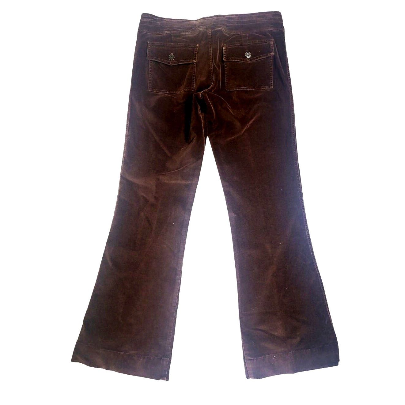 Hollister Y2K Hollister Dark Brown Velour Stretch Flare Pants - Jr. 9 Size 32" / US 10 / IT 46 - 2 Thumbnail
