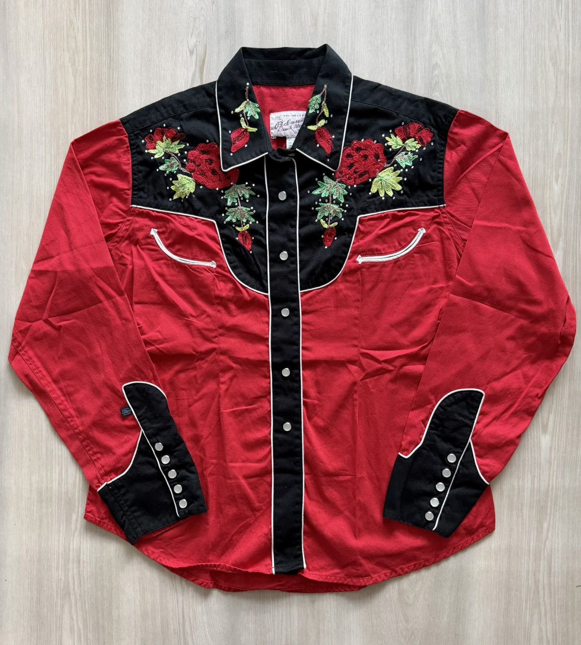 Rockmount Ranch Wear Retro Western Wear Rockmount Ranch Roses Pearl Snap Sz XL Size XL / US 12-14 / IT 48-50 - 1 Thumbnail